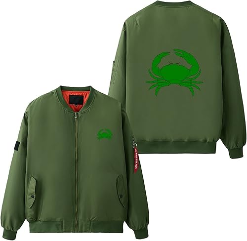 Miniatura 2 de Green Crab Men's Flight Bomber Jackets Thicken Windproof Windbreaker Military Jacket Full Zip Outwear