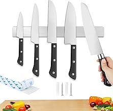 Magnetic Knife Bar, MXTIMWAN 40 cm Magnetic Kitchen Knife Holder, Stainless Steel Kitchen Knife Holder, Magnetic Knife Holder, Wall Mount Without Drill
