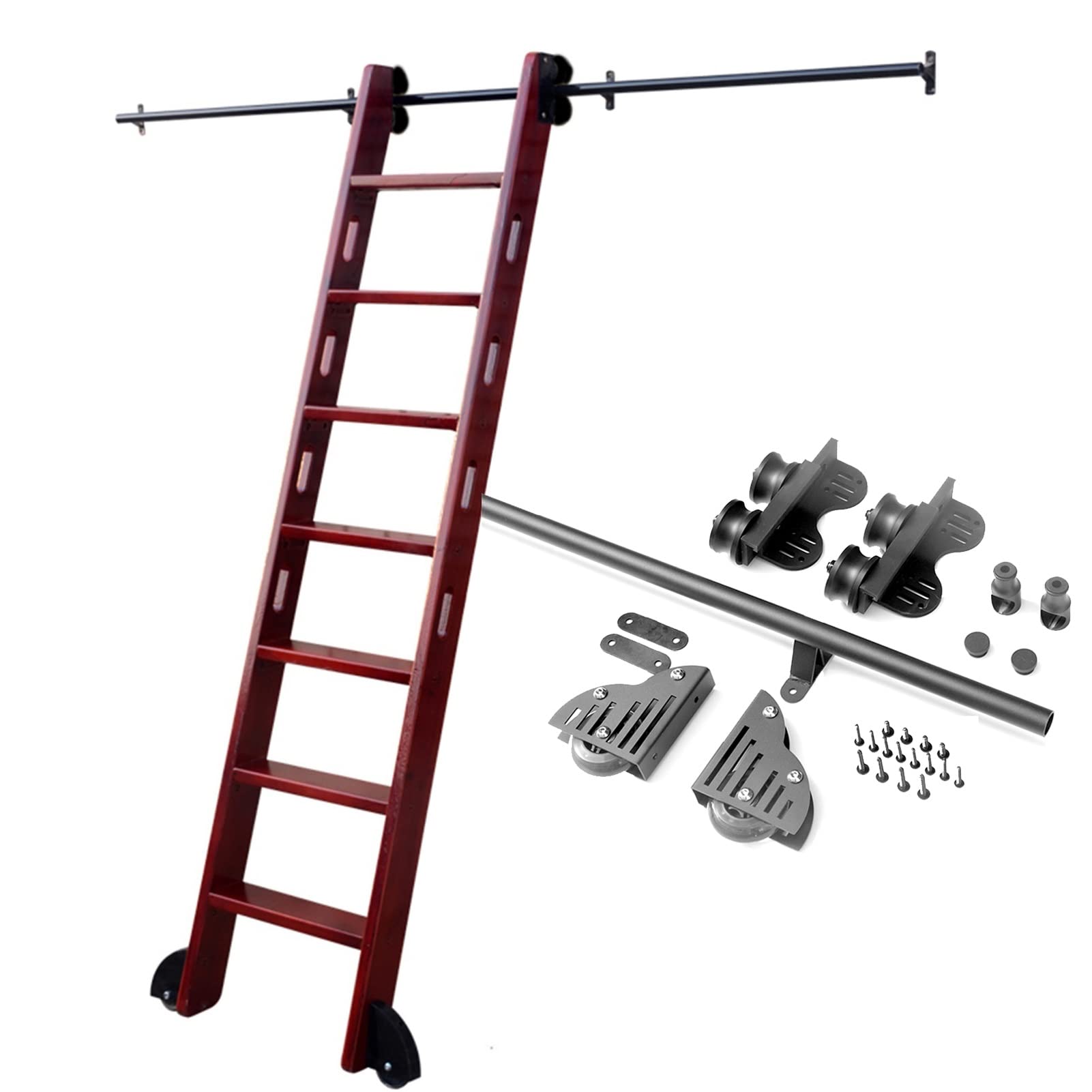 Kit de rails pour échelle coulissante mobile tube rond loft