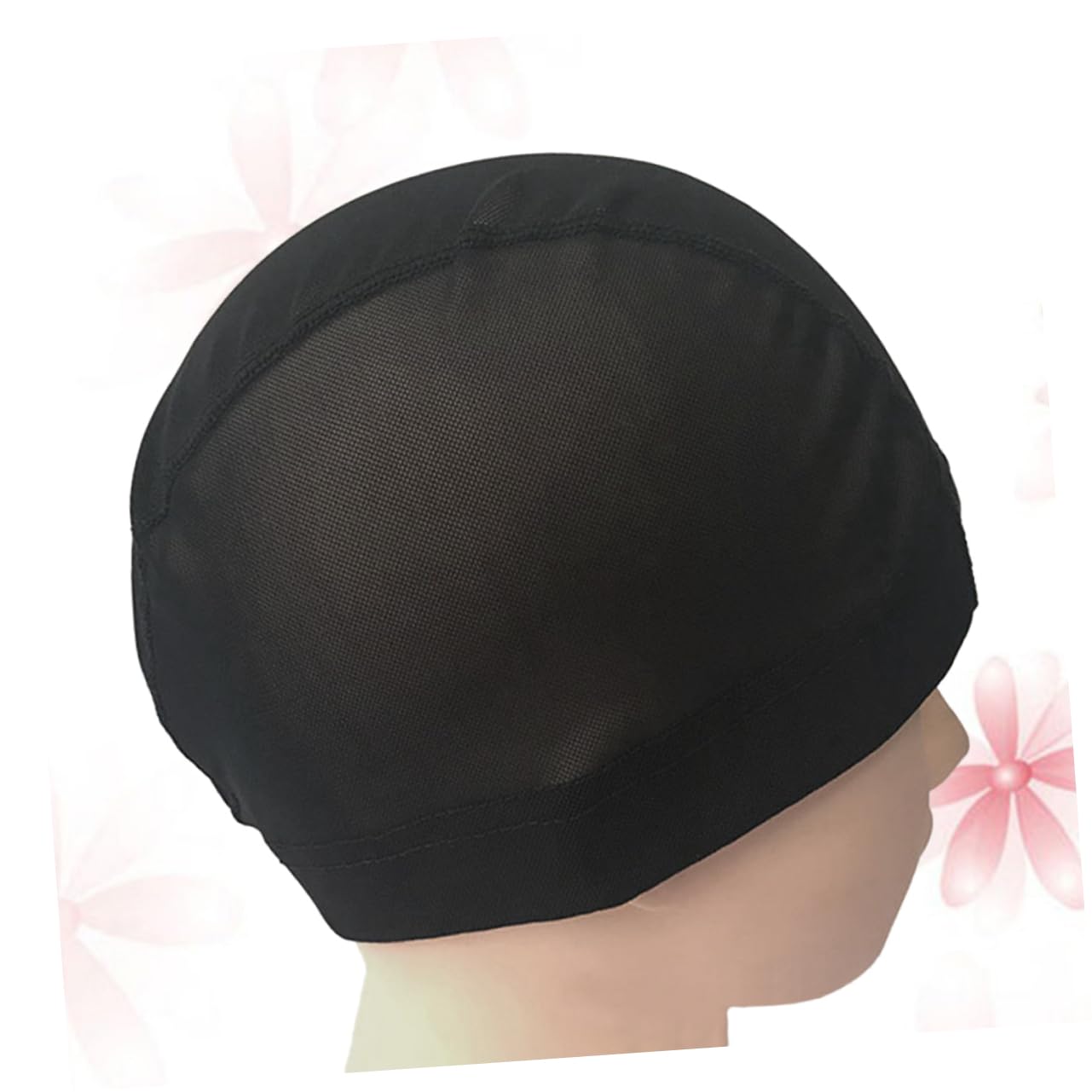 Mikinona Soft Stretchable Wig Hat 2pcs Elastic Weaving Cap for Wig Adjustable Wig Cap Black for Making Wigs