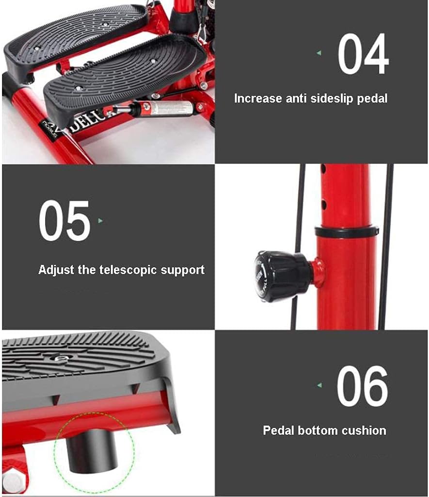 Stepper,Mini-Swing Twist Step Machine for Exercise with Hand Grip Slimming Fat Burning Multifunctional Climber Stair Fitness Equipment (White)