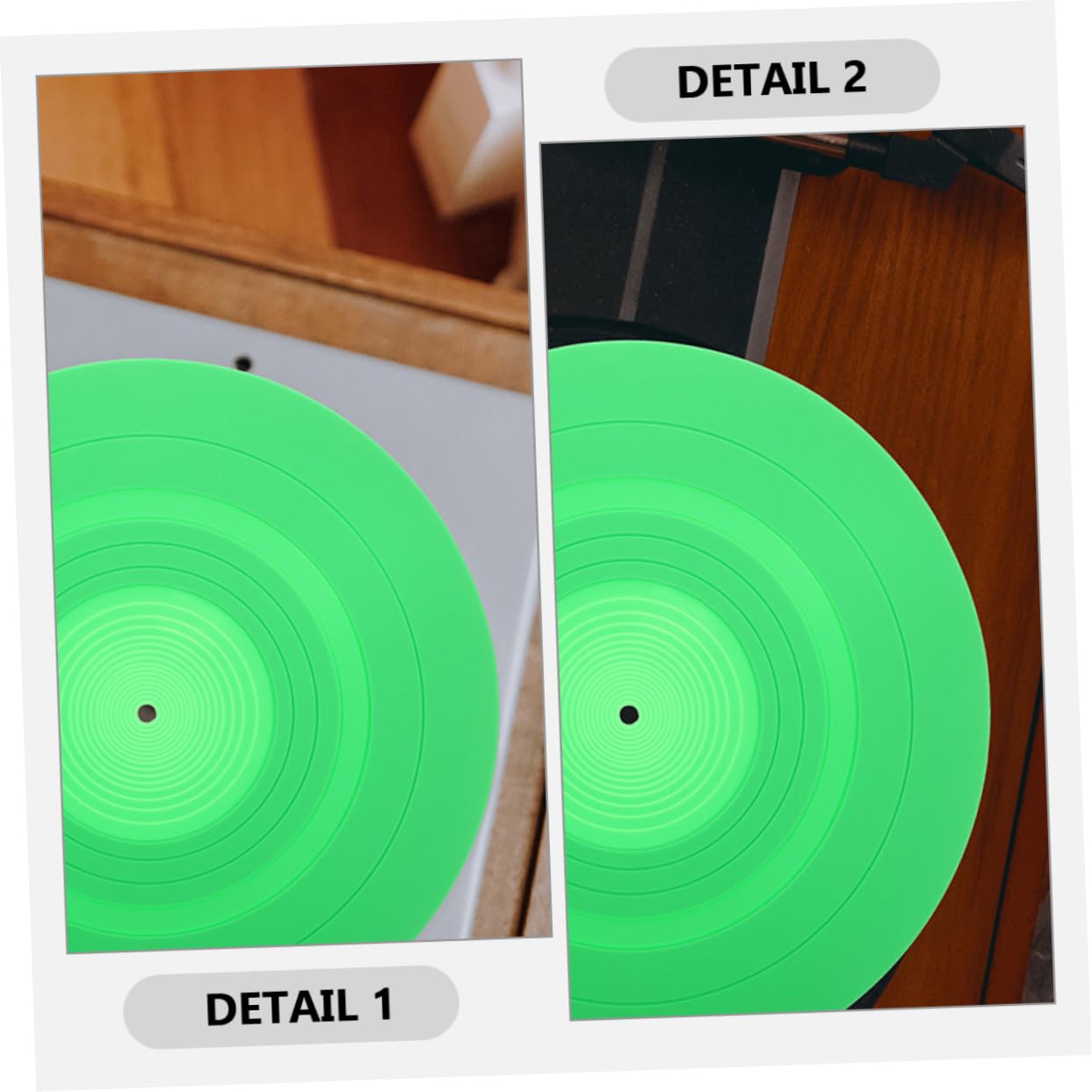 ERINGOGO 2piezas Tapete De Registro Para Tocadiscos De Vinilo Alfombrilla De Silicona Verde Suministros Para Mesas De Discos De Vinilo