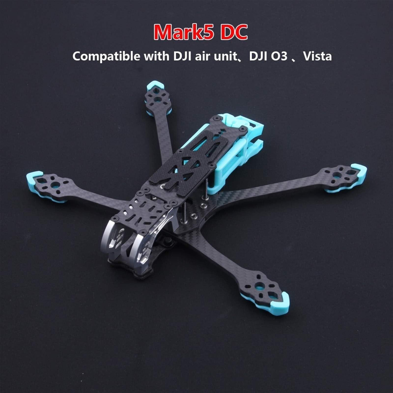 IWBR Mark5 MK5 DC DeadCat Struttura FPV Kit Telaio 5 pollici In Fibra di Carbonio for O3 Aria Unità Vista RC Quadcopter Racing Drone parti fai da te (Size : D digital black)