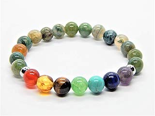 Pulsera de los 7 Chakras con Piedras Semipreciosas Ágata de la India