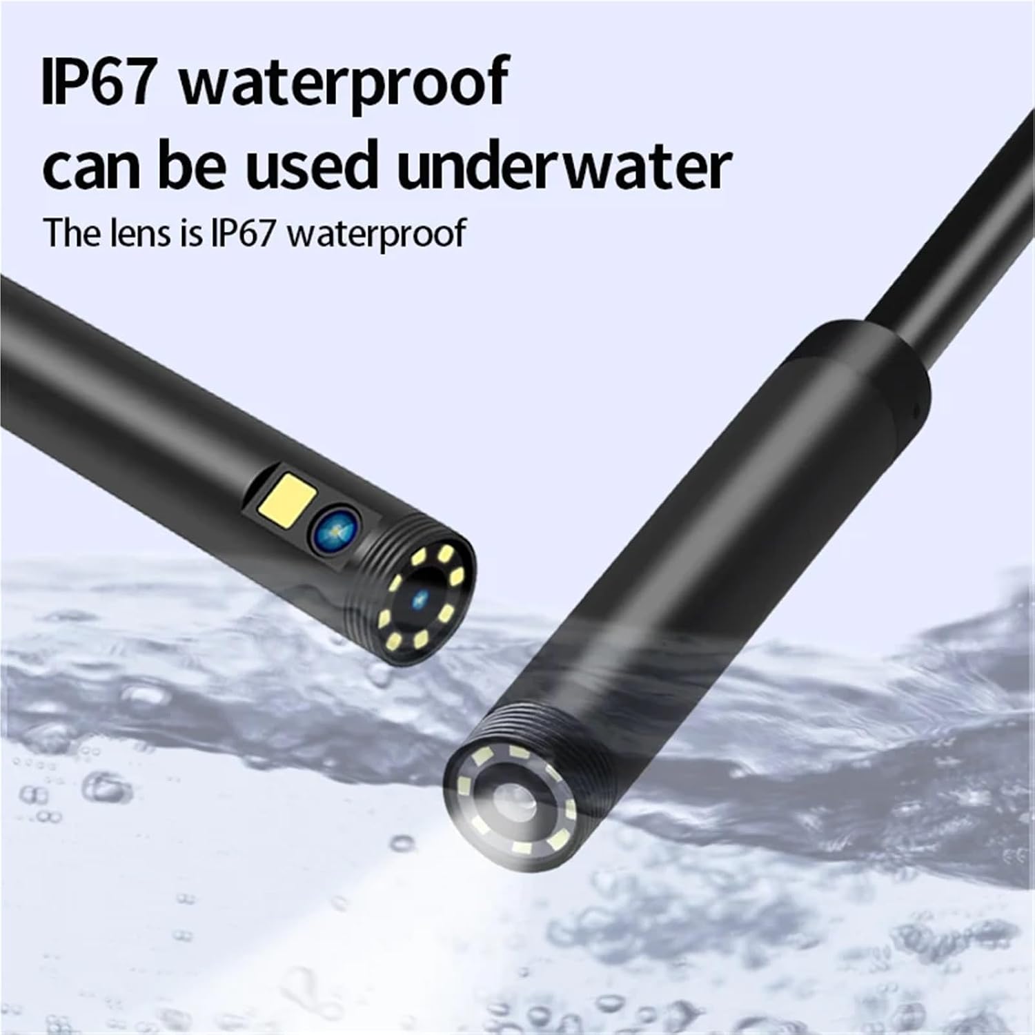 DuaI Lens Industrial Endoscope 4.3" IPS Handheld Borescope Sewer Camera IP67 Waterproof Snake Camera with 8 LED Light(10m)