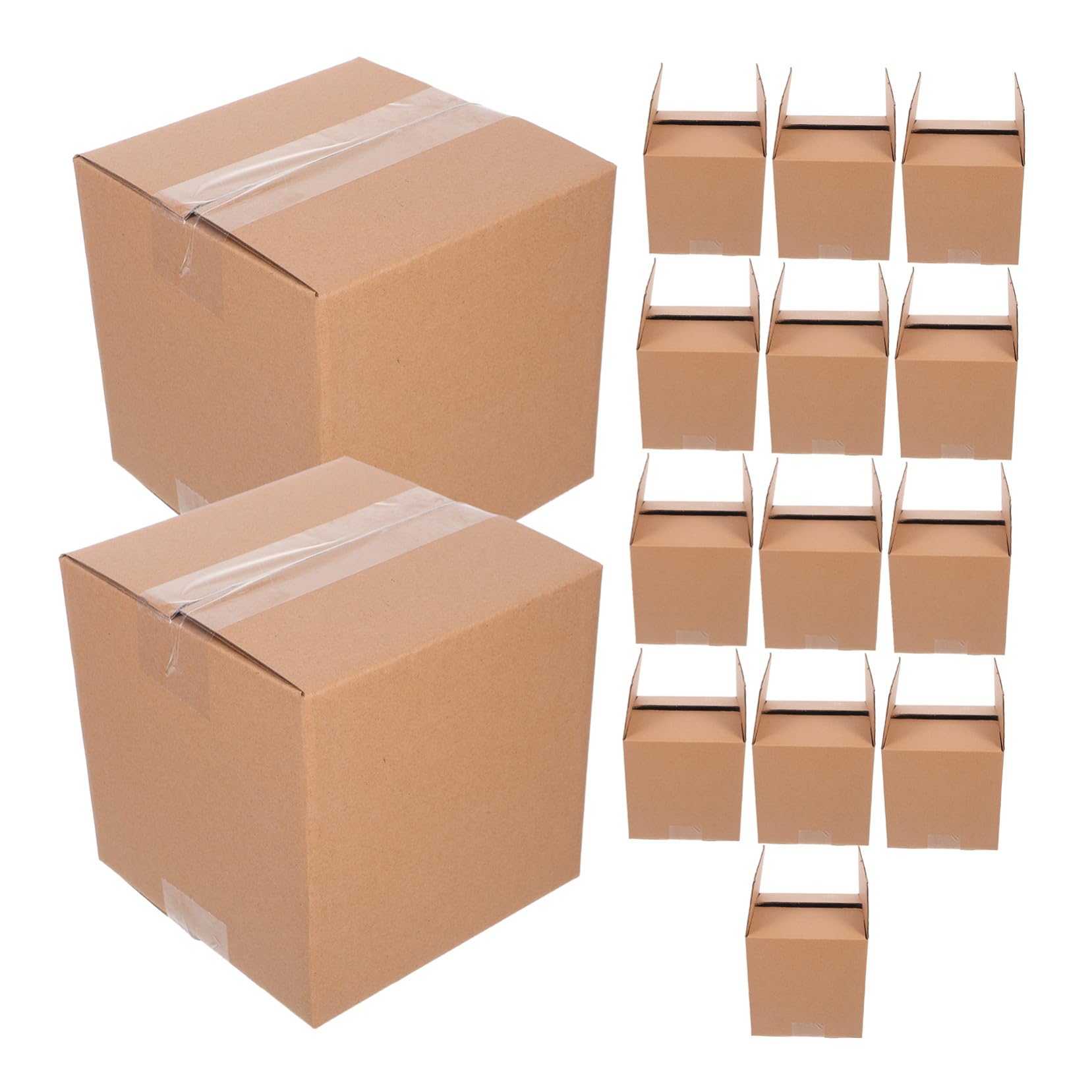 Mobestech 15piezas Cajas de Cartón Cuadradas para Mudanza Cajas de Embalaje para Envíos Postales para Almacenamiento y Pequeñas Empresas