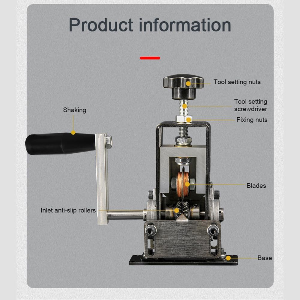 Portable Household Wire Stper Iron Frame High Speed Steel Manual Wire Stping 1-20mm Cable Peeling Hine with Hand Crank Port Use with Hand Electric Drill
