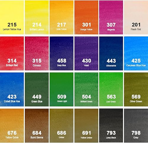 Miniatura 2 de AUREUO - Juego de pintura de acuarela de 24 colores, juego de sartenes de acuarela lavables con 1 pincel y paleta de plástico, juegos de pinturas de