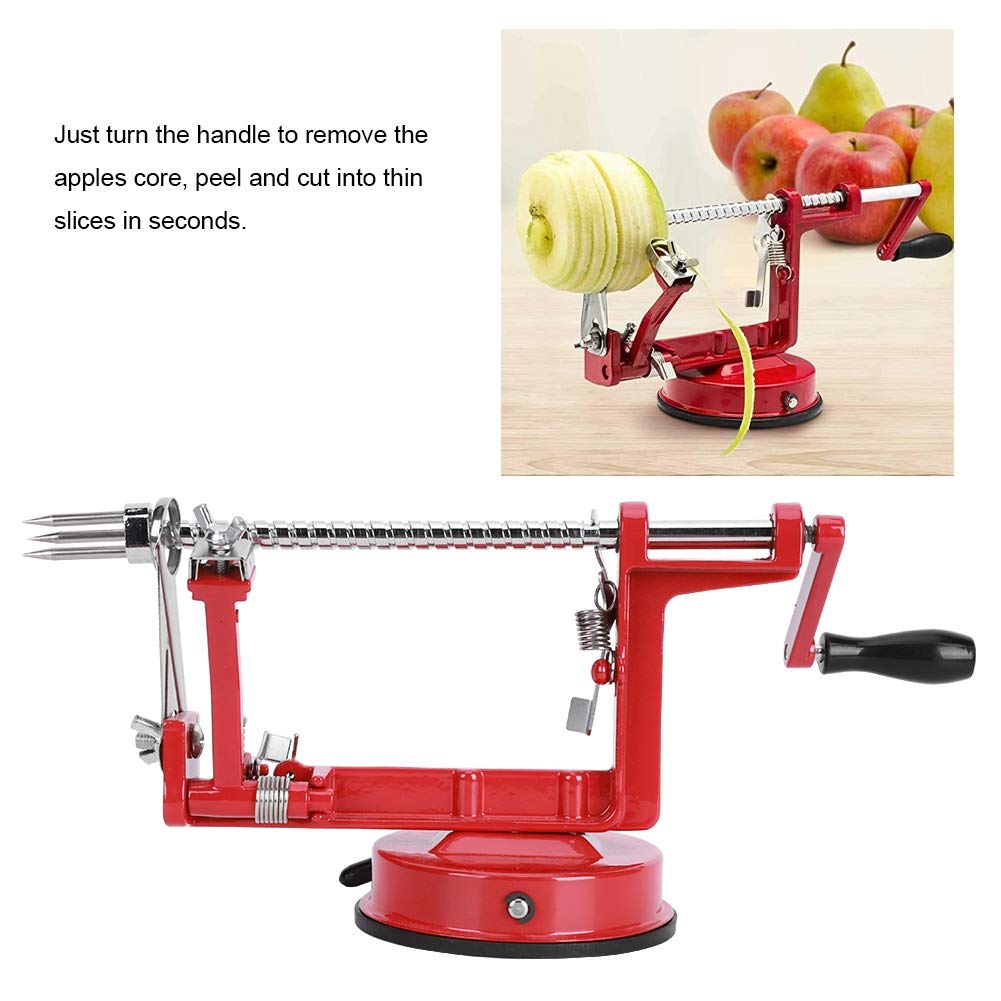 Jabłka Peeler Corer, Wielofunkcyjny Podręcznik Ze Stali Nierdzewnej Jabłka Peeler Ziemniaki Owoce Warzywa Corer Artykuły Kuchenne Czerwony