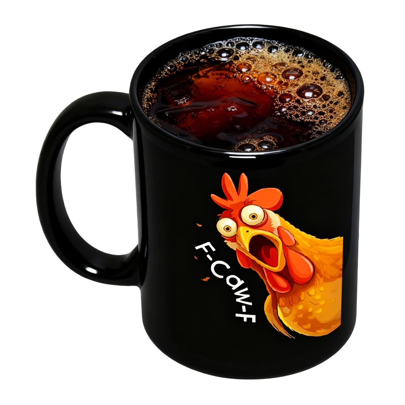 Tasse poule rigolote avec poignée ergonomique pour éviter les brûlures de café chaud