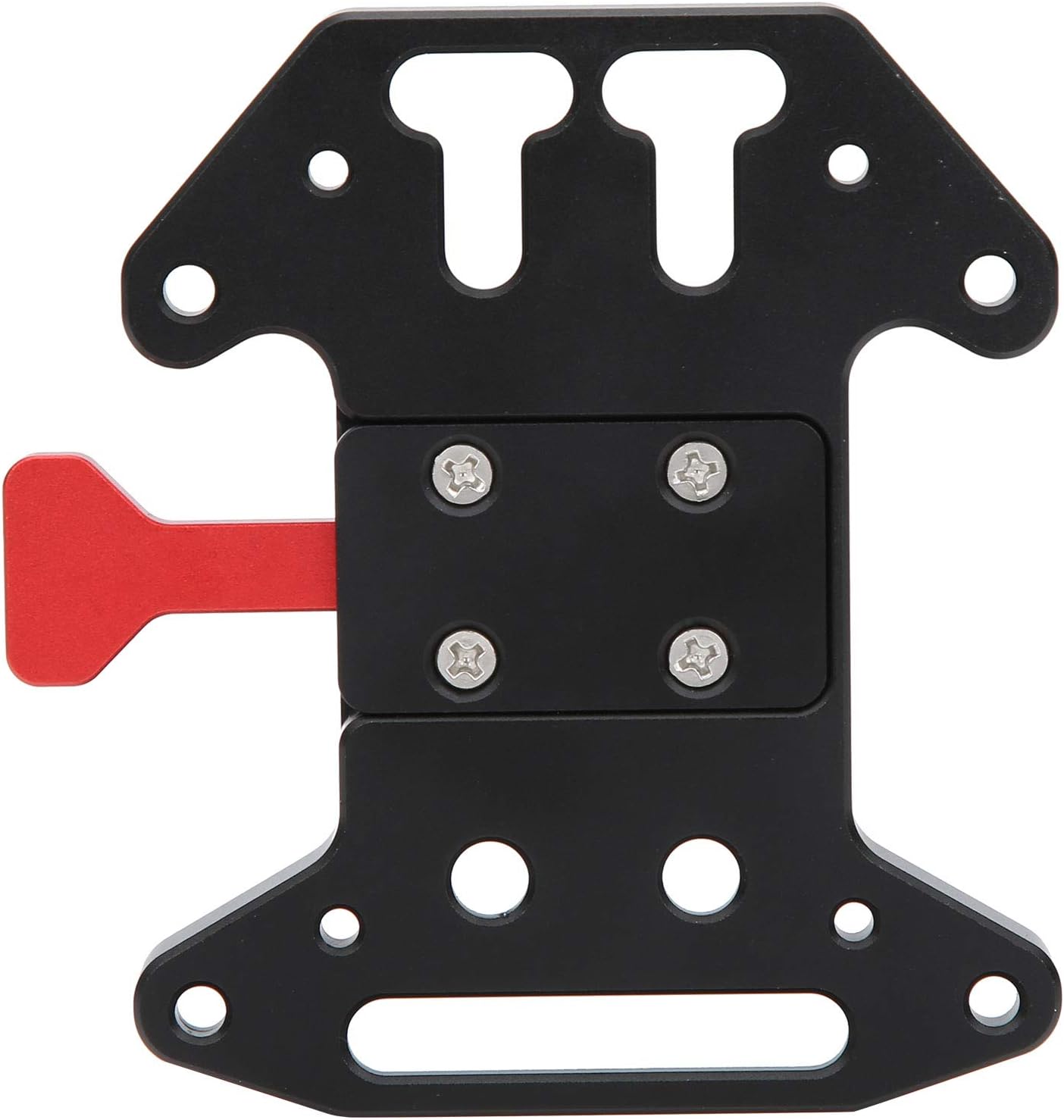 Aluminium Alloy V Shape Battery Plate, Universal V Mount Battery Base for Cameras, CNC Machined Quick Release with Safety Lock, Black Accessory for All V Mount Batteries