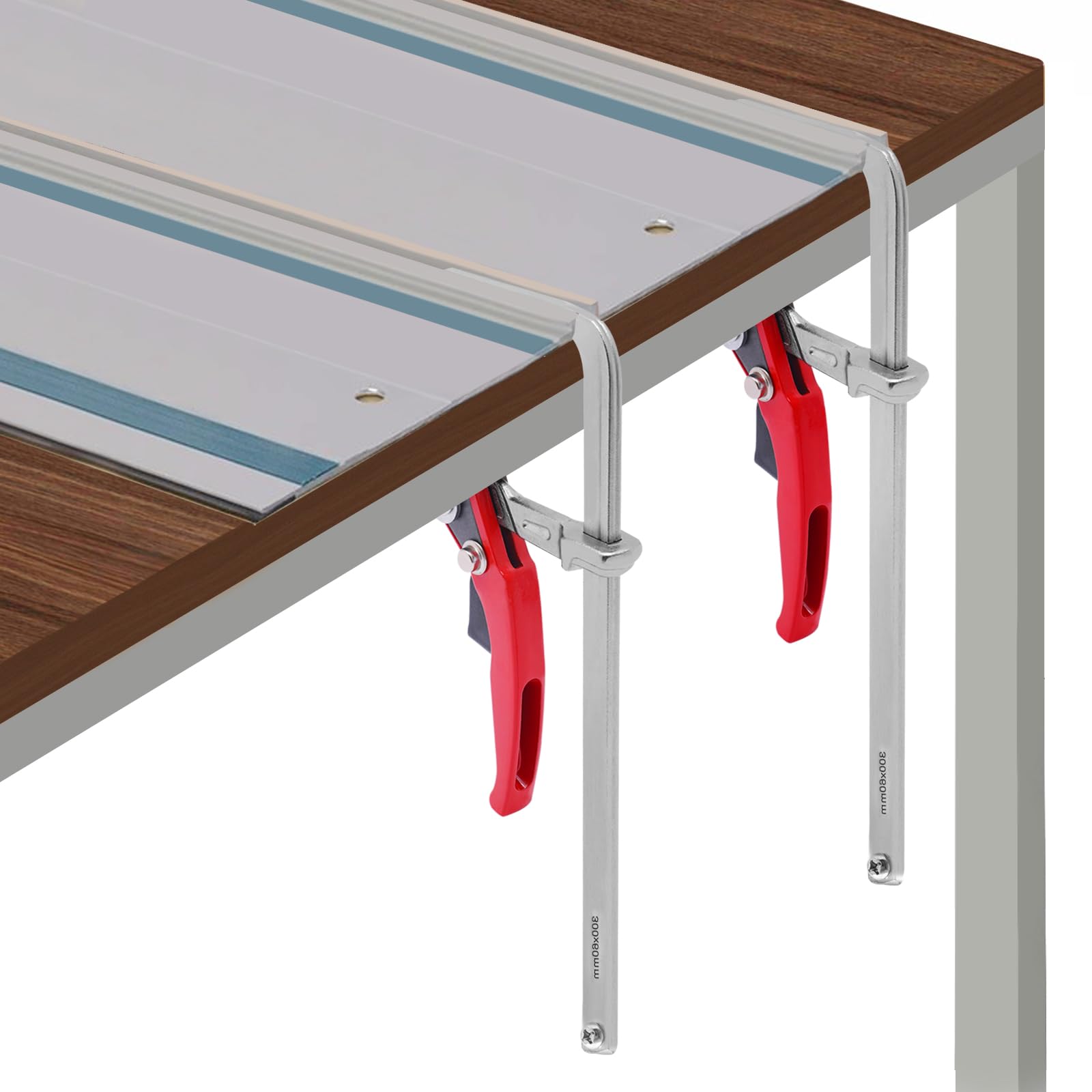 Lot de 2 serre-joints à une main cliquet 300 mm Angle de 120° réglable 600 N Pince à levier serrage rapide Serre-joint de table pour travail du bois et projets