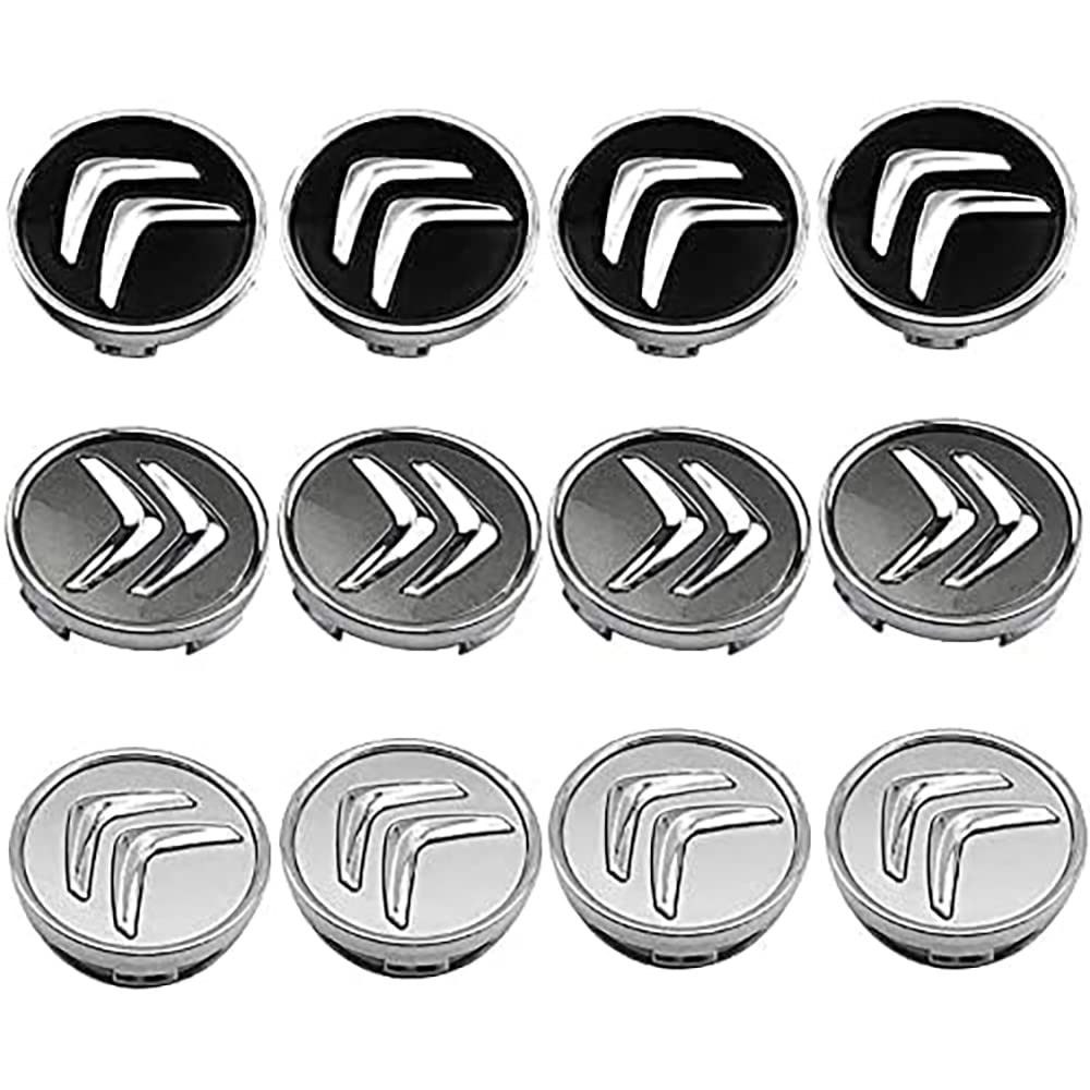 Lot De 4 Capuchons Centre De Roue 60mm Pour Citroën C3 C4 C5 DS3 DS4 - Logo Élégant