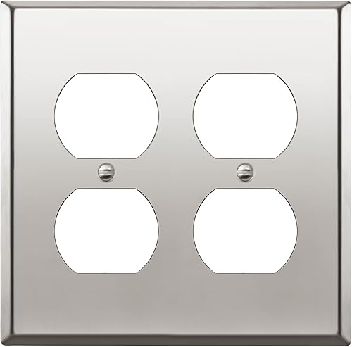 Miniatura 17 de ENERLITES Placa de pared de metal para receptáculo dúplex, tapa de tomacorriente, resistente a la corrosión, tamaño estándar de 1 banda, 4.50 x 2.76