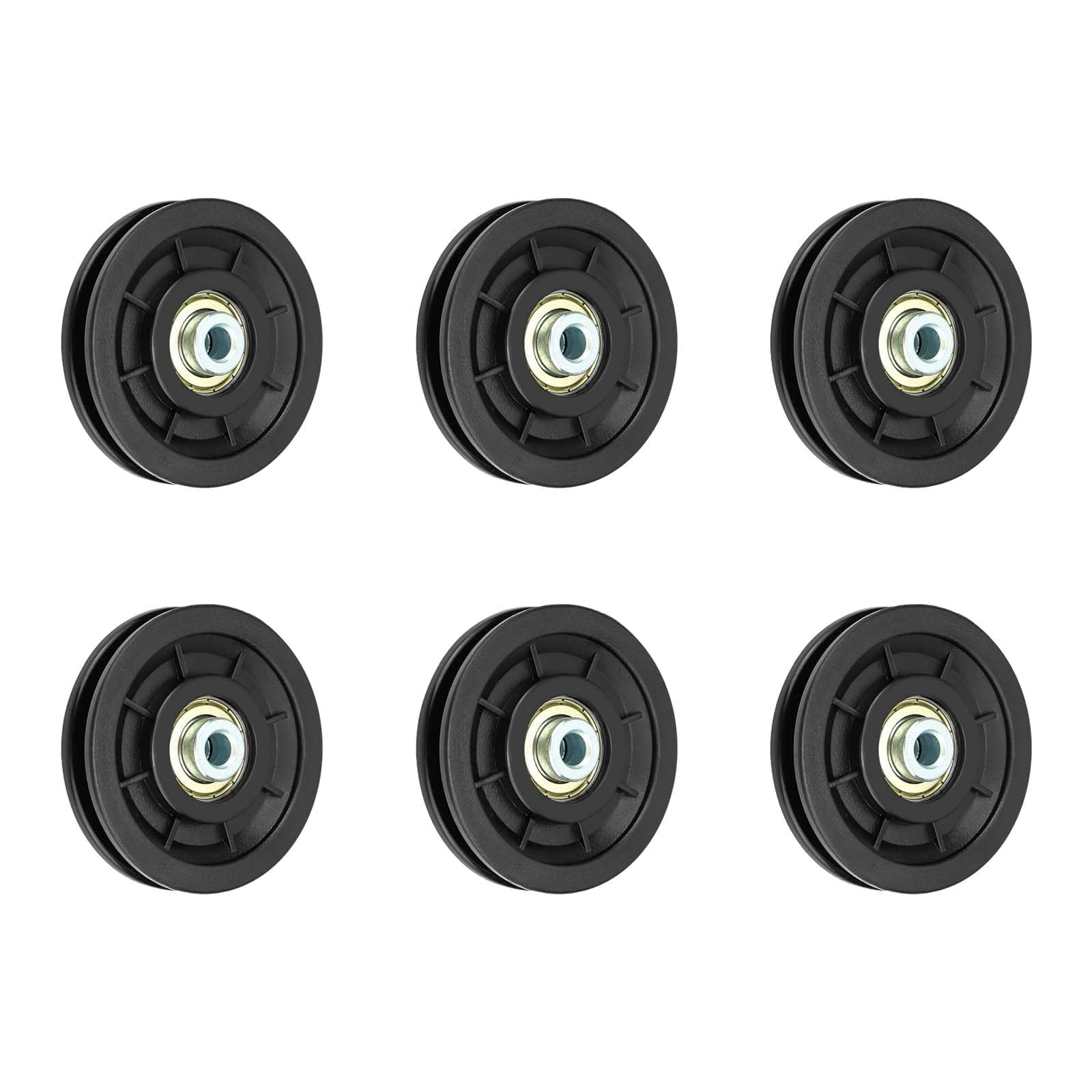 Ensemble de 6 Poulies de Fitness en Aluminium Noir