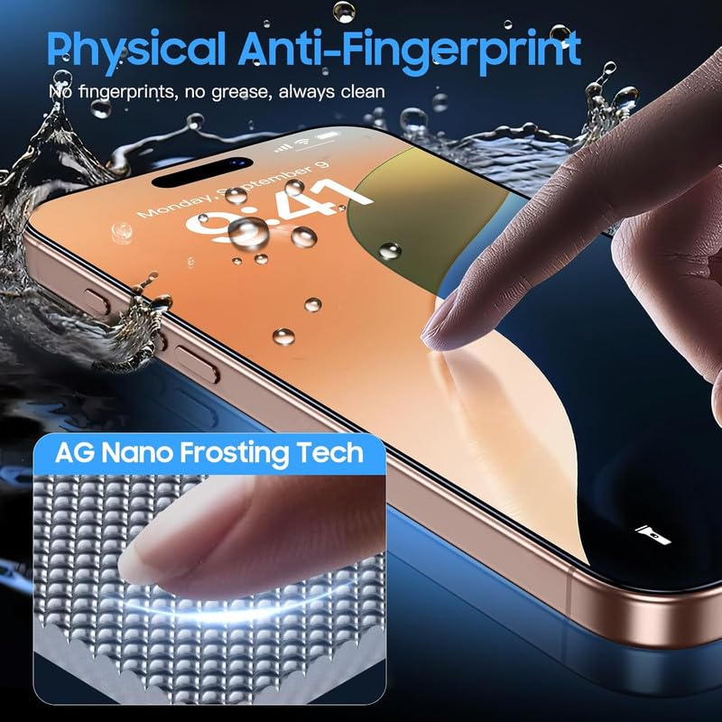 Image of OHAYO Gaming Tempered Glass Screen Protector Compatible with iPhone 16 - 9H Hardness, Ultra-Smooth Touch, Anti-Fingerprint, HD Clear, Bubble-Free, Case Friendly, High Sensitivity