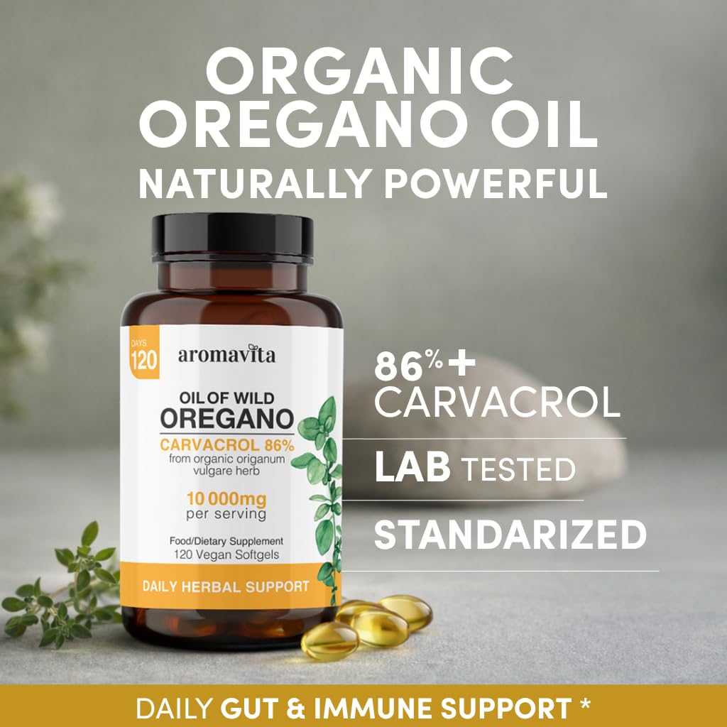 Wild Oregano Oil Softgels, Organic, 86-90% Carvacrol, 120 Vegan Softgels — Amazon image 3