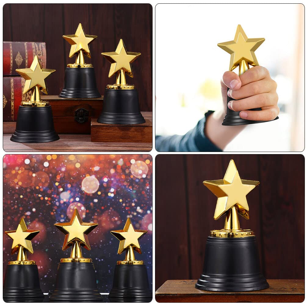Didiseaon Trophée étoile: 9 Pièces Mini Trophée avec Base Plastique Foot pour Récompenses Sportives Jeux Winner Trophy pour Enfants Décorations de Classe et Concours