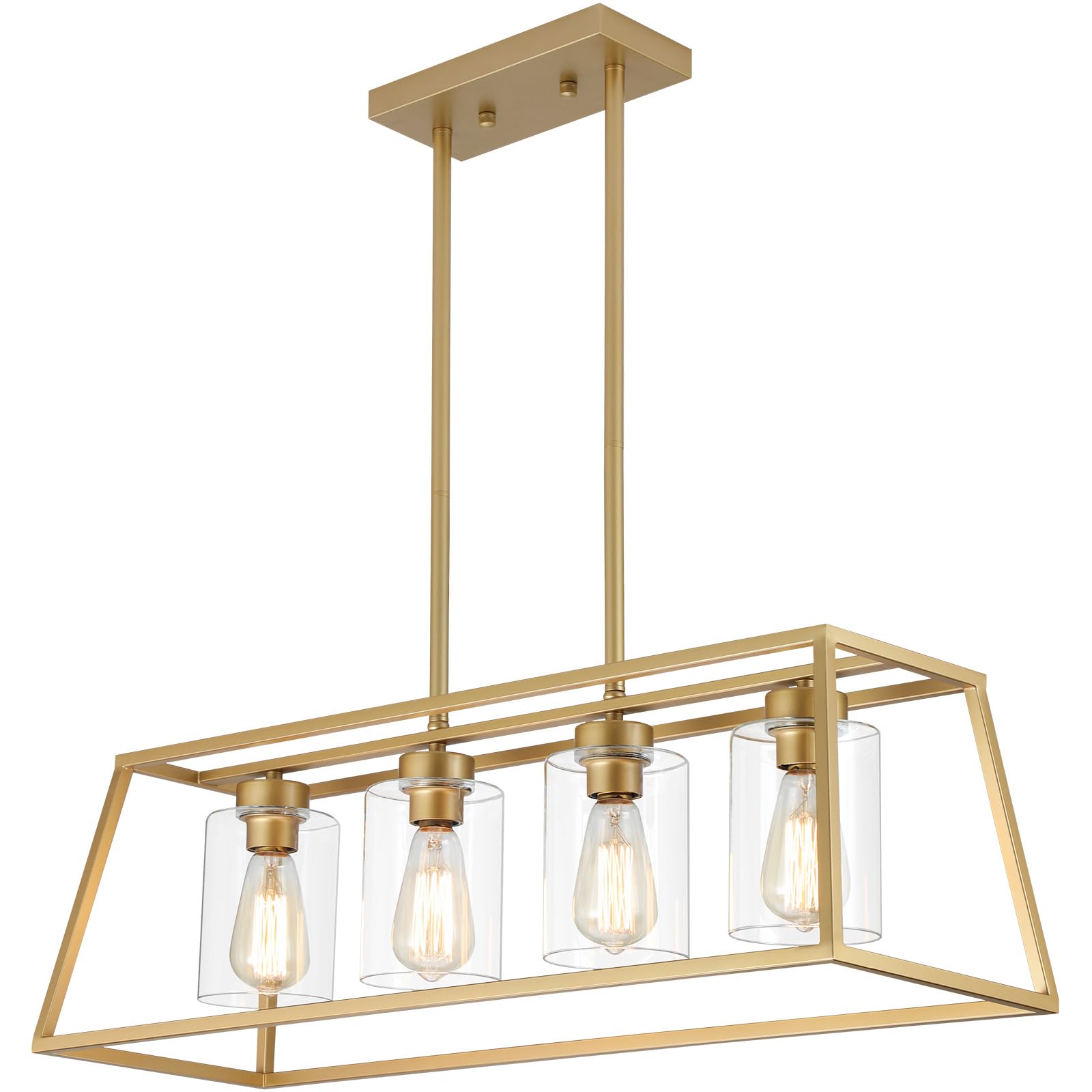 Photo 1 of 4-Light Gold Chandeliers for Dining Room, Kitchen Island Light Fixture