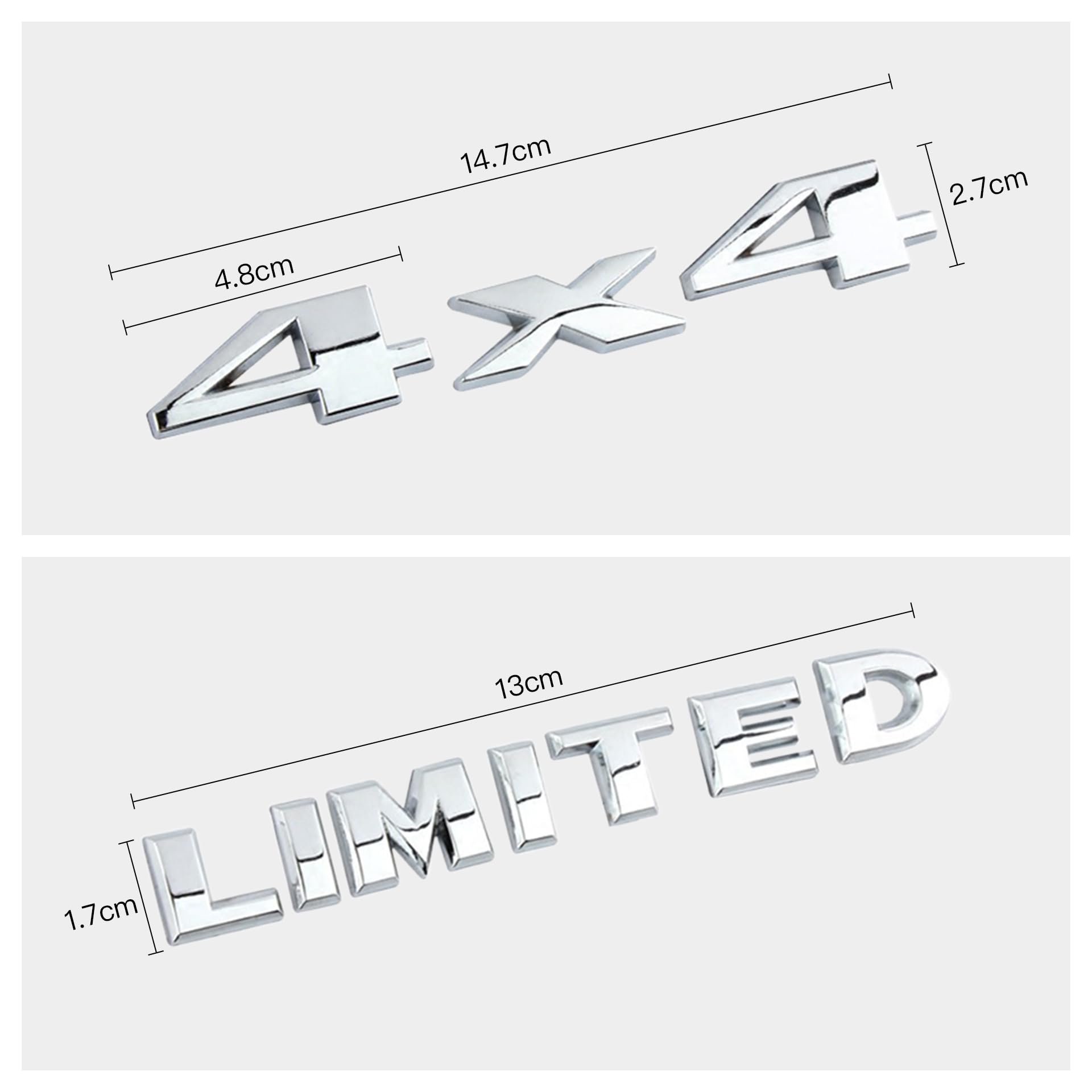 Auto Tuning 3D Chrome Emblem Decal Sticker 4x4 Limited Trunk Hood Door Logo for Universal Cars