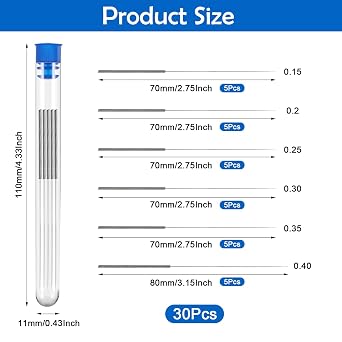 30 Pcs 3D Printer Nozzle Cleaning Kit, 3D Printer Nozzle Cleaning Needles