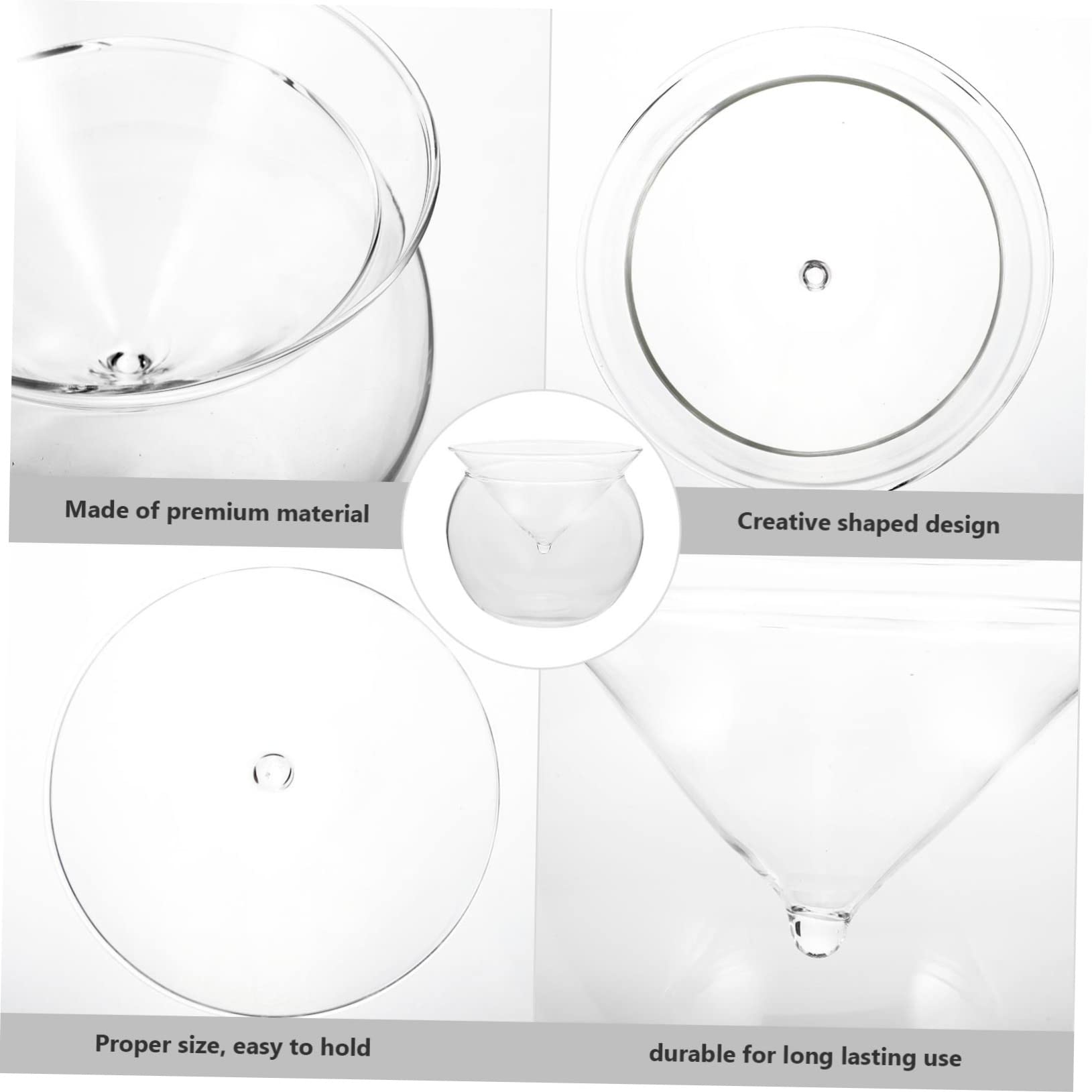 GRIRIW Cocktail Glass Round Design High Borosilicate 13x13x9.3cm Home Glass Cup