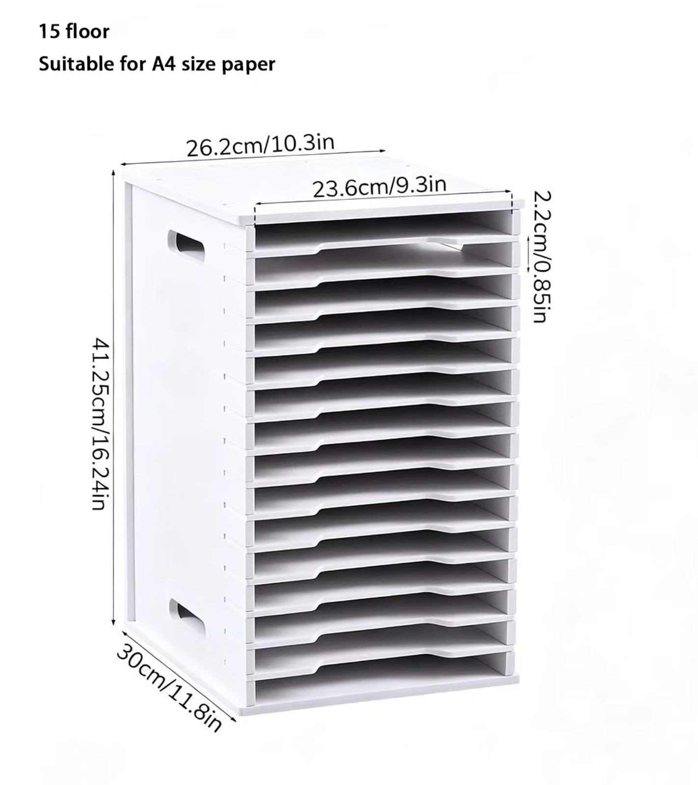 Organizador de Documentos Escritorio Premium, Soporte Vertical para Papel A4 de 3 a 15 Ranuras, Estante Almacenamiento Archivos Resistente para el Hogar y la Oficina(15-A)