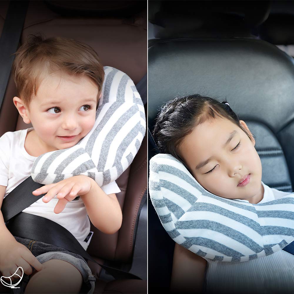Poggiatesta auto bambini - Auto sicurezza in auto per bambini cuscino spalla cintura Accessori Seggiolini per passeggino e auto perfetti per i bambini che viaggiano (Rosa)