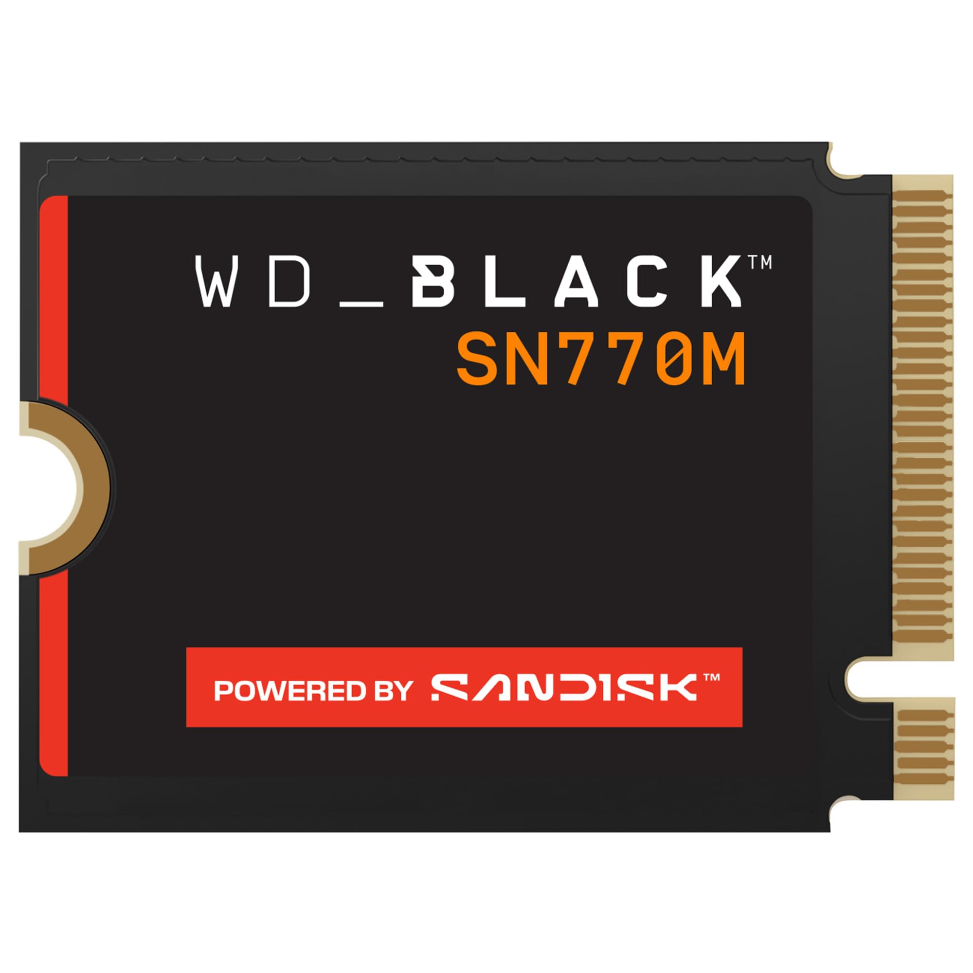 WD_BLACK SN770M SSD 500 GB (prędkości do 5150 MB/s, M.2230 dla przenośnych urządzeń do gier i kompatybilnych laptopów, PCIe Gen 4.0, TLC 3D NAND) POWERED BY SANDISK
