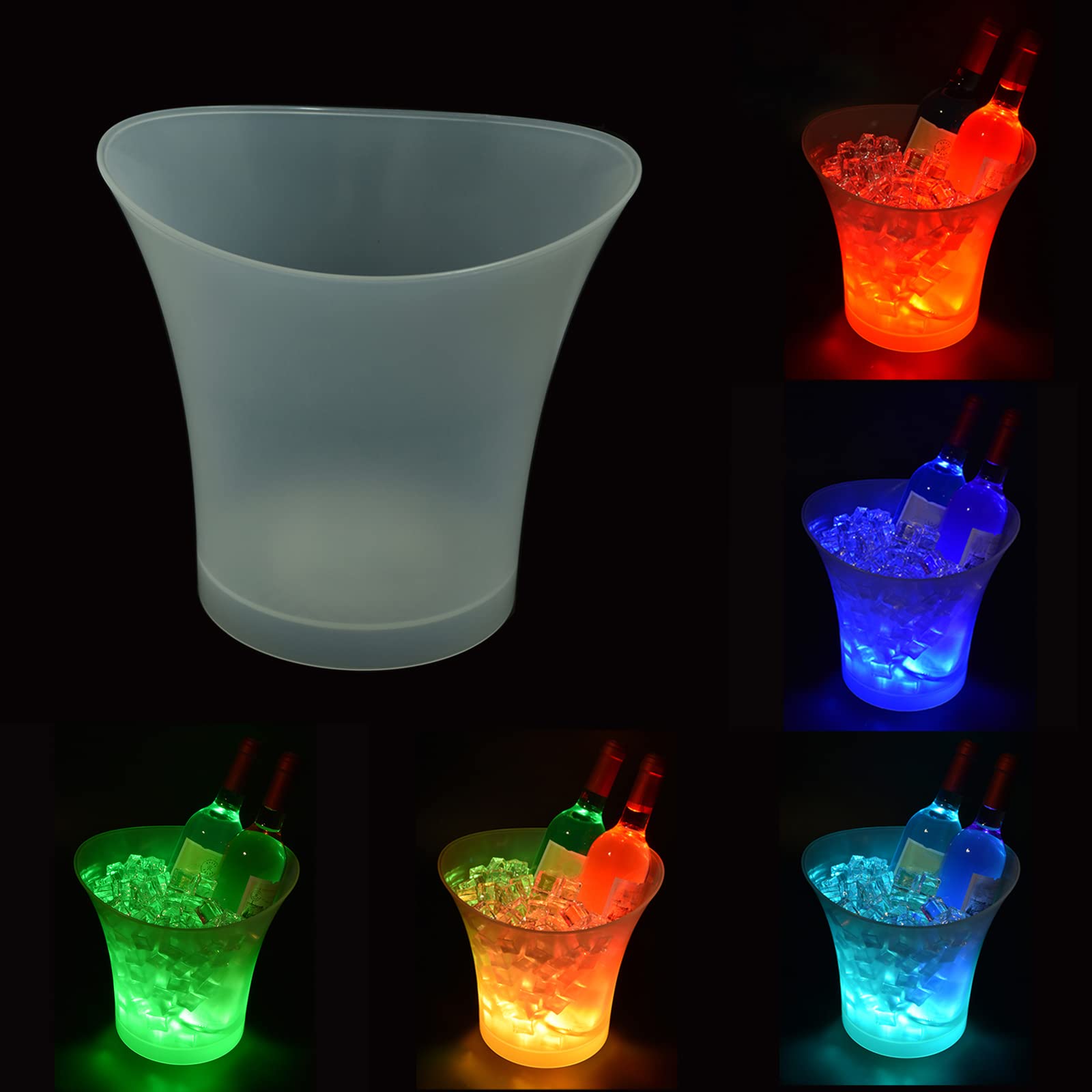 Secchiello Ghiaccio LED 5L - Luci Colorate, Per Champagne E Birra - Foto 9