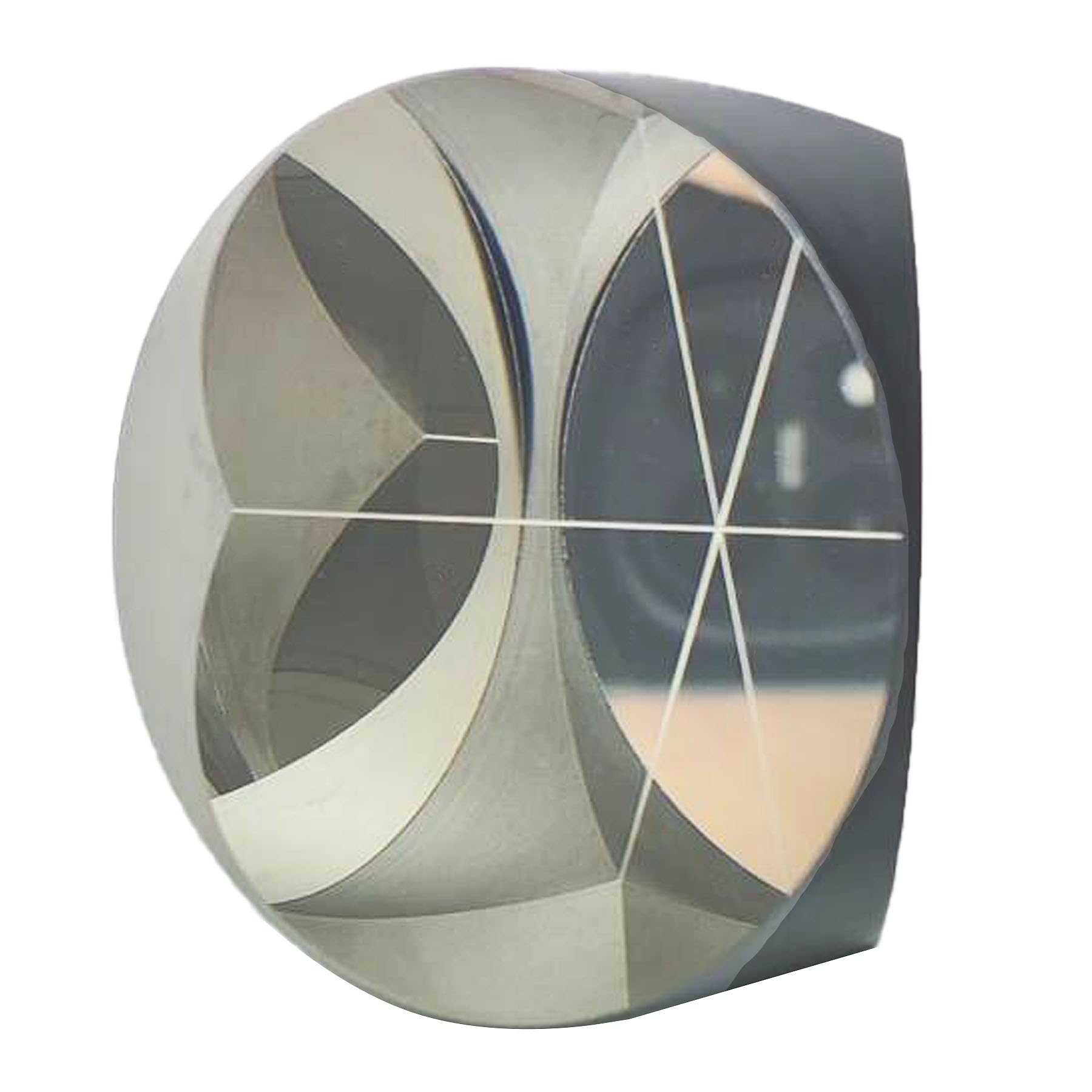 High Precision Mini Pyramid Prism Corner Cube Prism, Trihedral Retroreflector, Compatible with Topcon Surveying Total Station, Silver Coated (2)