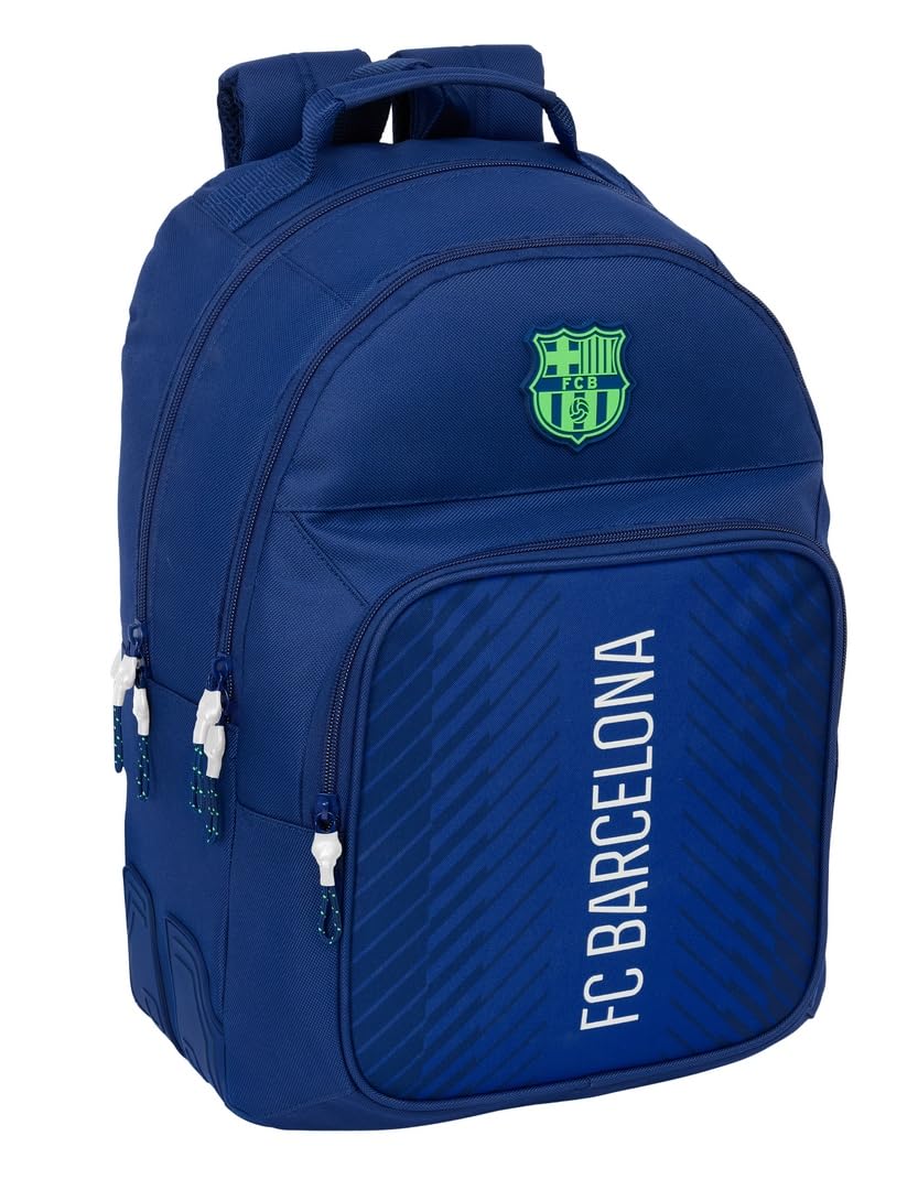 safta F.​C. Barcellona NAVY Blue - Zaino scuola per bambini, ideale per bambini di diverse età, comodo e versatile, qualità e resistenza, 32 x 15 x 42 cm, Blu navy, M, Casual