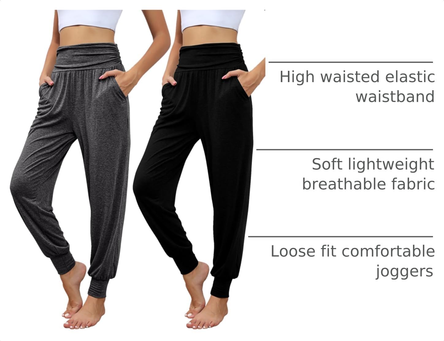 Locoowai 2 Pack Women's Yoga Sweatpants with Pockets image 4