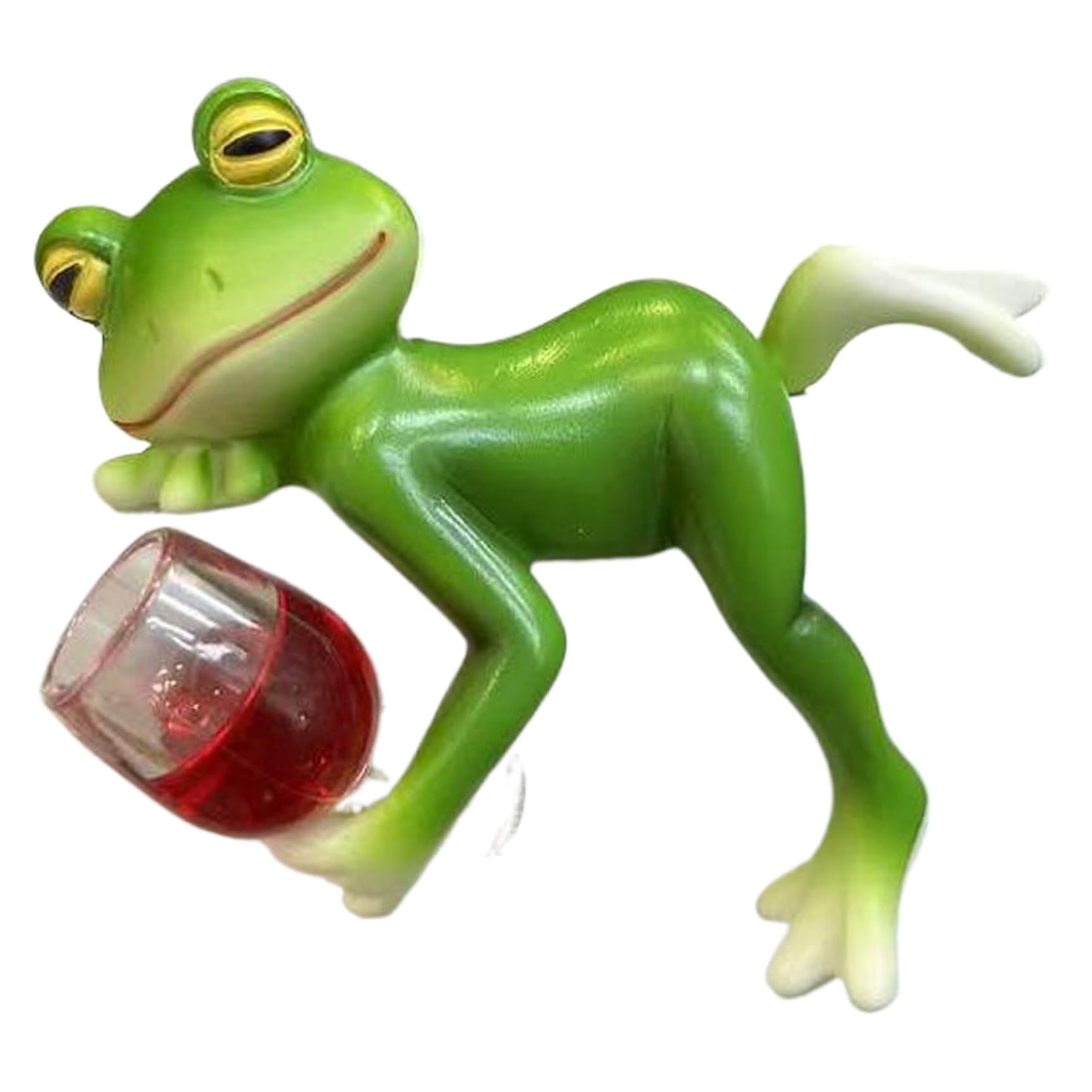 Hintyne Plant Ornament Plant Decorations, Funny Simulation Drinking Frog Planter, Statue Resin Hanging Frog Figurine Pot Decorations, Style 3