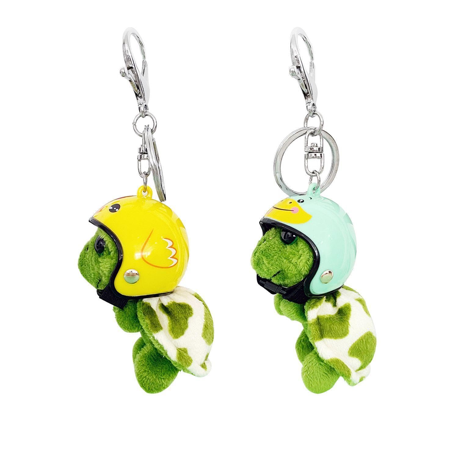 Epcdbbrt Unisex Green 2 Pieces Plush Turtle Keychain, Animal Cell Phone Pendant, Backpack Firmware