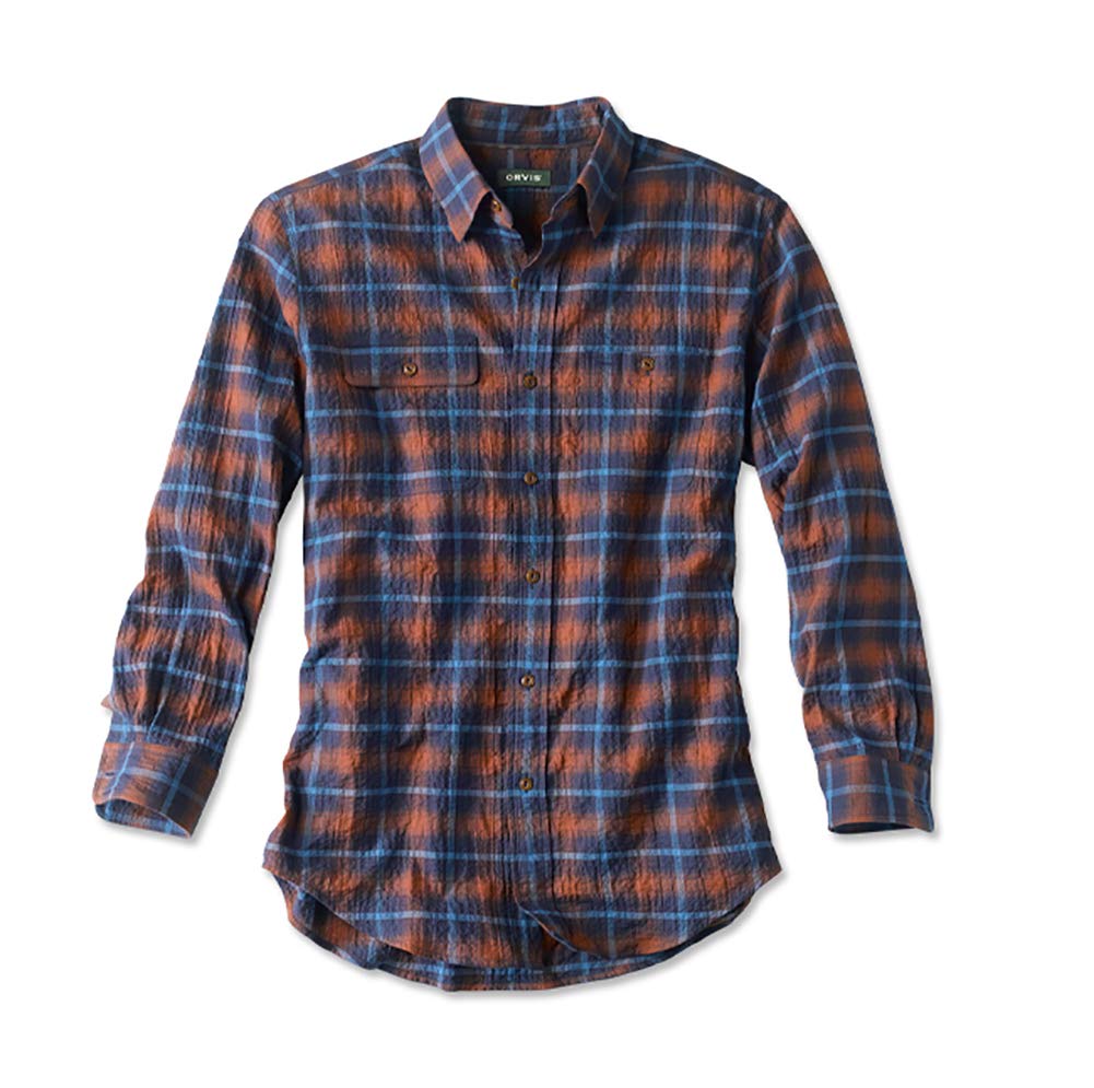 Men's Crushed Herringbone Long-Sleeved Shirt