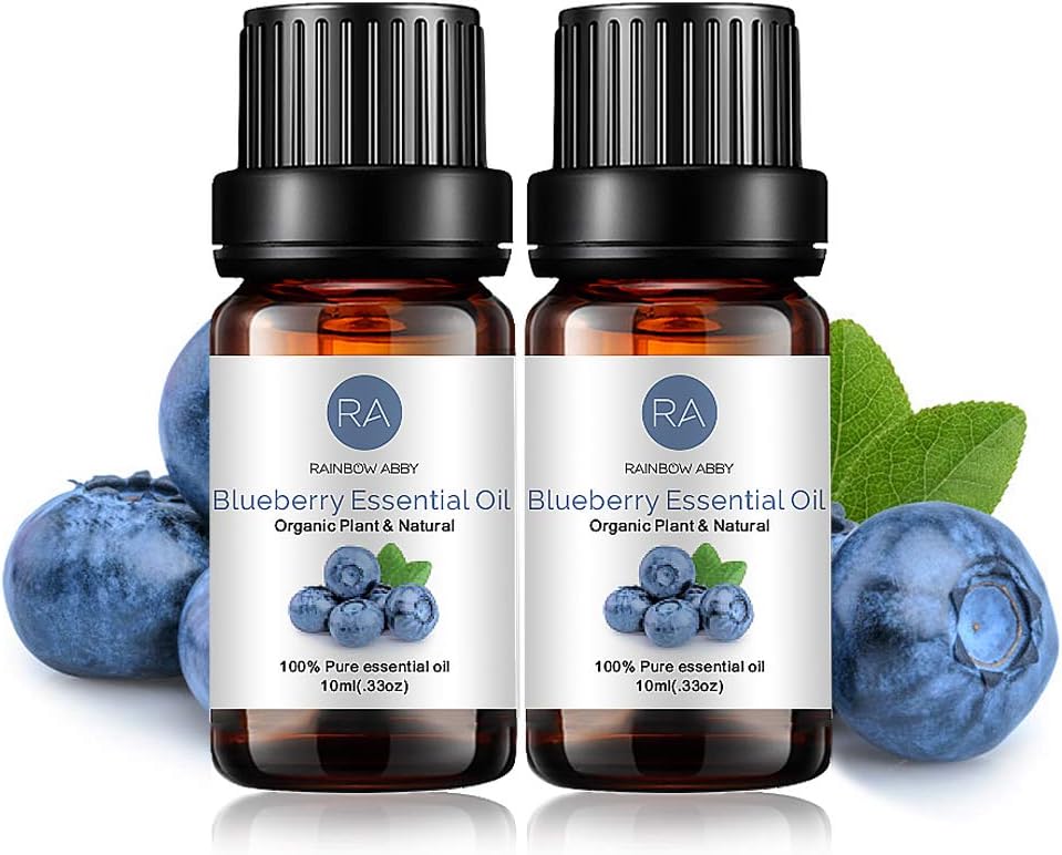 2-Pack Blueberry Essential Oil 100% Pure Oganic Plant Natrual Flower Essential Oil for Diffuser Message Skin Care Sleep - 10ML
