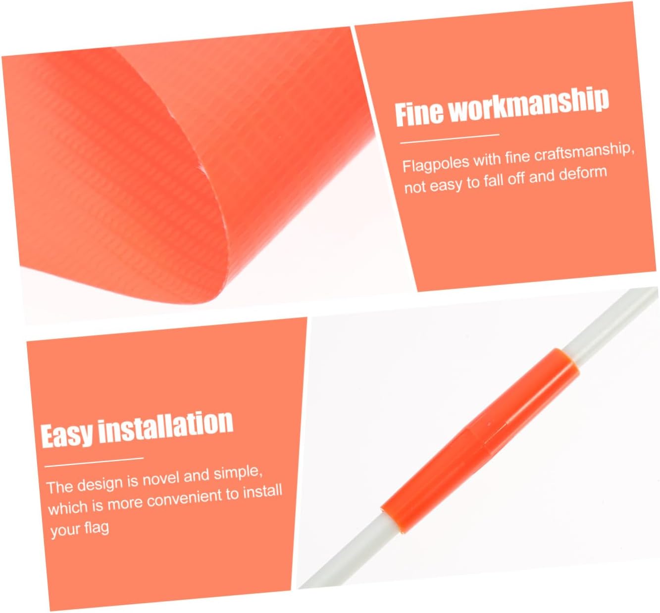 Sosoport 2pcs Wear-resistant Cycling Flags Safety Features High Visibility Reflective Bike Flags for Enhanced