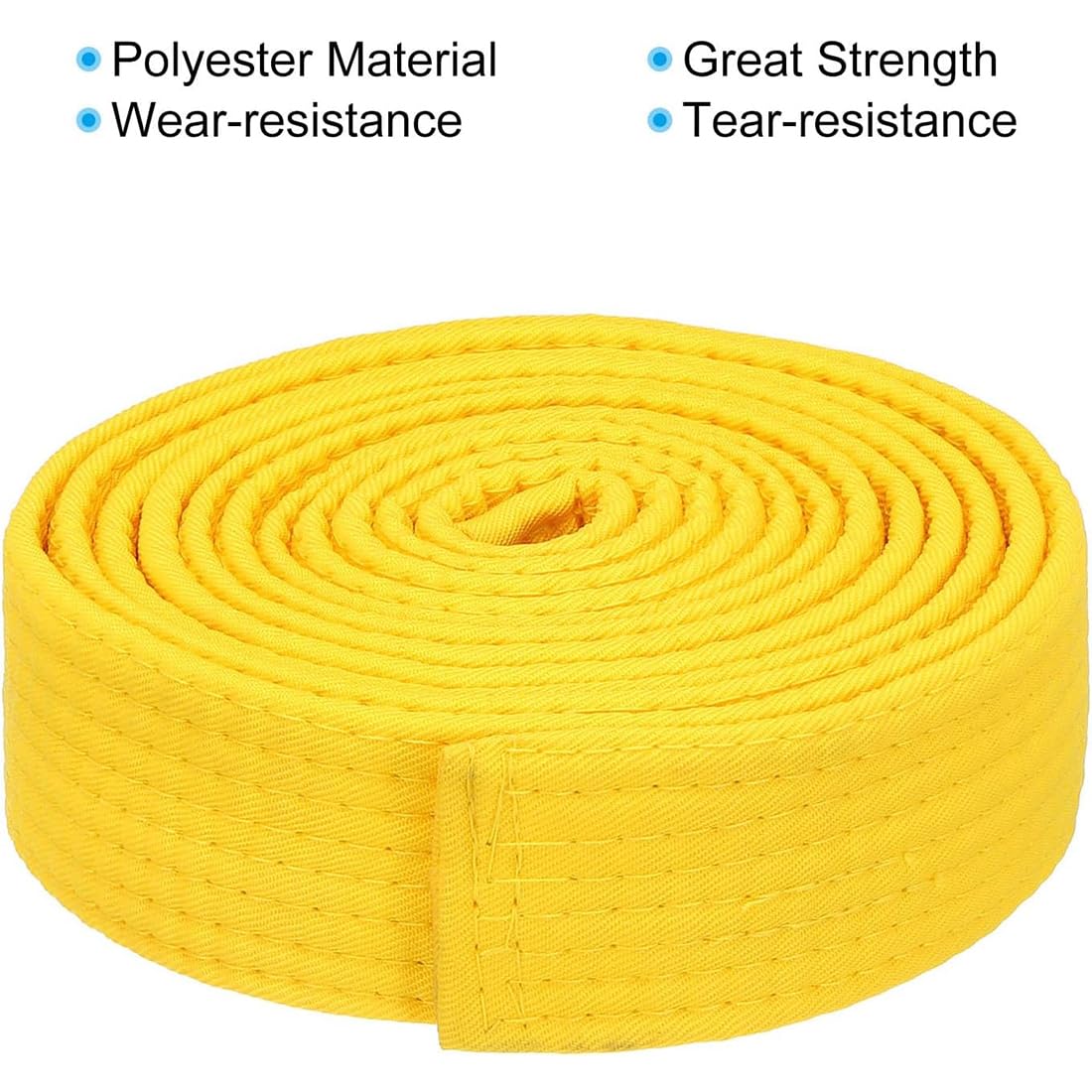 Cinturón amarillo de taekwondo, judo y karate (1 pieza, 220 cm) para niños y adultos, cinturón de artes marciales.