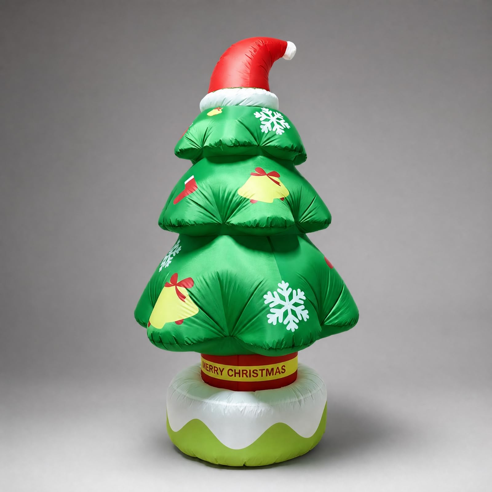 Inflable con Sombrero Santa Ligero Navideño Iluminado Inflable Festivo para Fiestas Navideñas