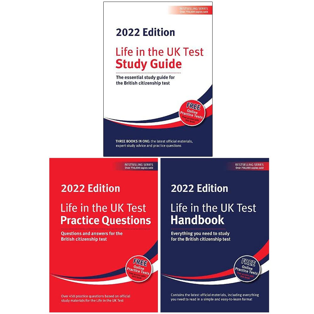Life in the UK Test 2024 Collection 3 Books Set (Study Guide, Practice Questions, Handbook)