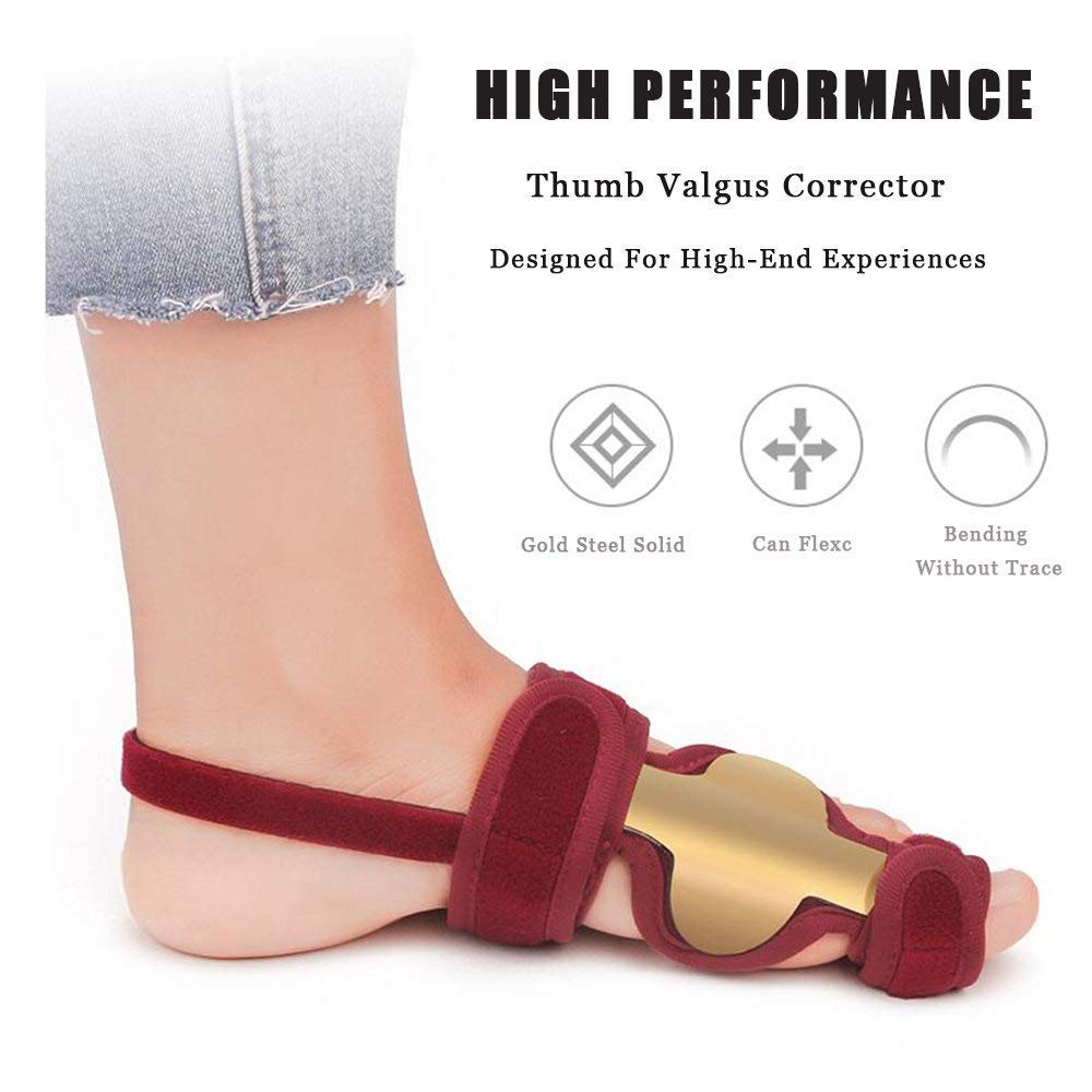 Korrektor, Pediküre-Korrektor, Goldstahl-Stent-Zehenausrichter, ergonomisches Design, für Zehenüberlappung, Hallux Valgus, rechts (rechts)