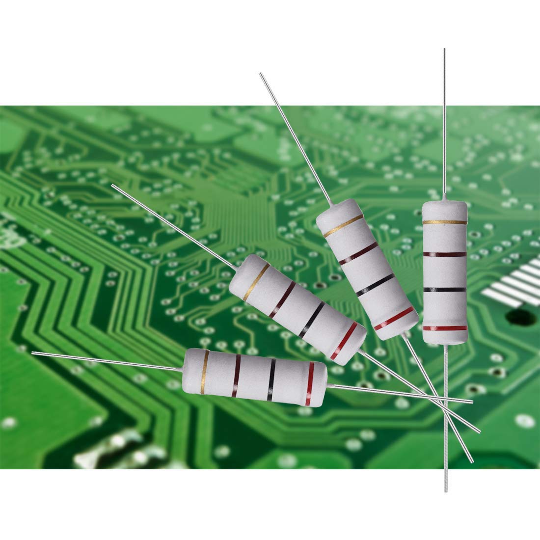 Sourcing Map 10-Pack 200 Ohm 5W Resistors – Metal Oxide Film, 5% Tolerance, Axial Lead For DIY Electronics & Experiments-434190