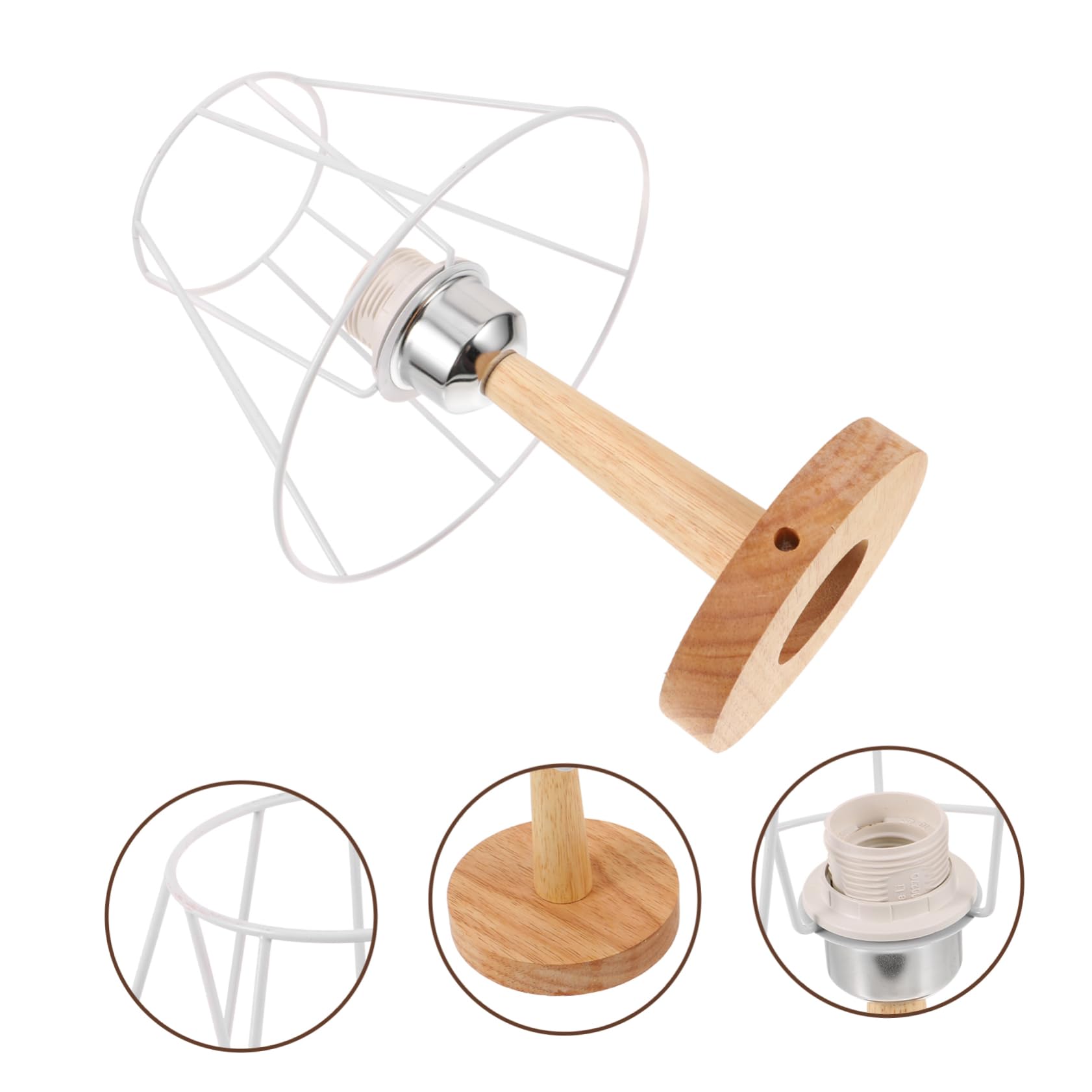 UPKOCH Lampada da Tavolo Fai da Te in Legno e Ferro con Base e Supporto, Design Moderno per Camera da Letto, Atmosfera Calda e Sicura
