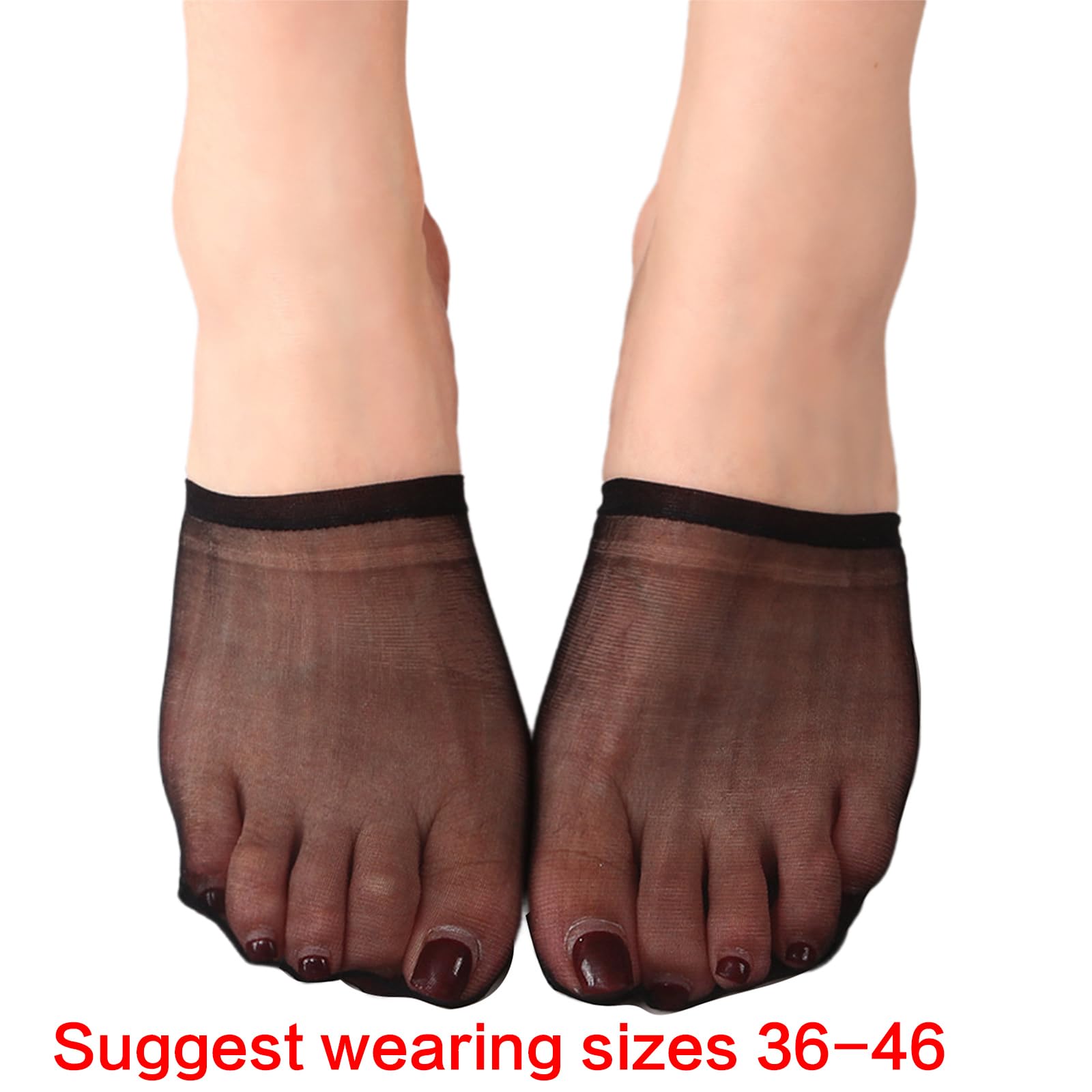 Calcetines de malla transparente para mujer, con agarre inferior antideslizante, puntera elástica, no se muestra, forro medio