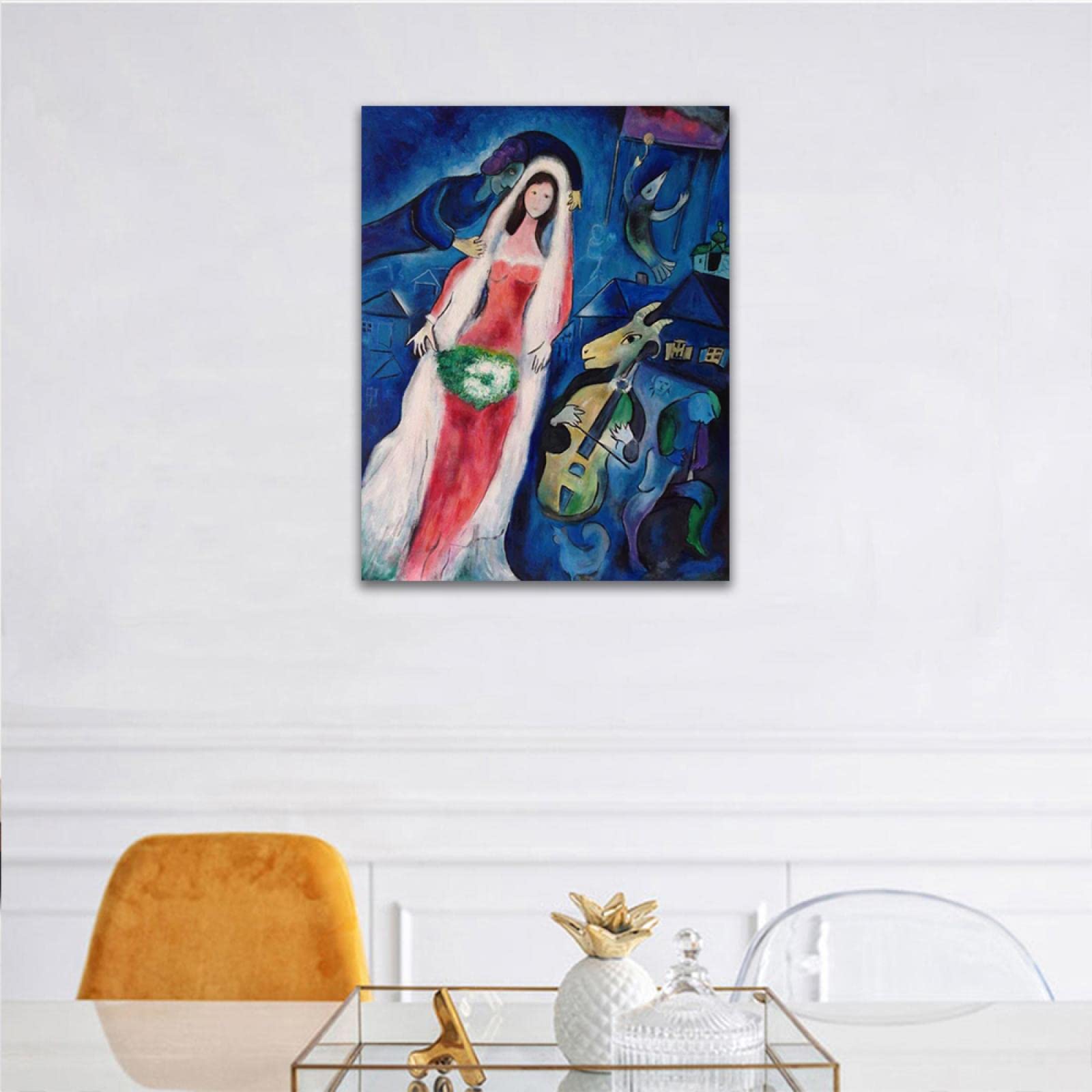 シャガール、【雙面の花嫁】、画集画、新品高級額 額装付、状態良好 シャガール、【雙面の花嫁】、画集画、新品高級額 額装付、状態良好