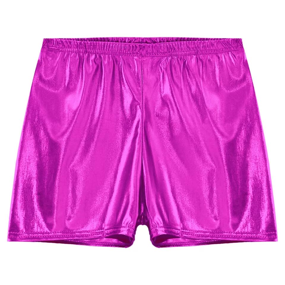 m.a.1 Women Metallic Sheen Athletic Shorts, Black, Elastic Waistband-picture-13
