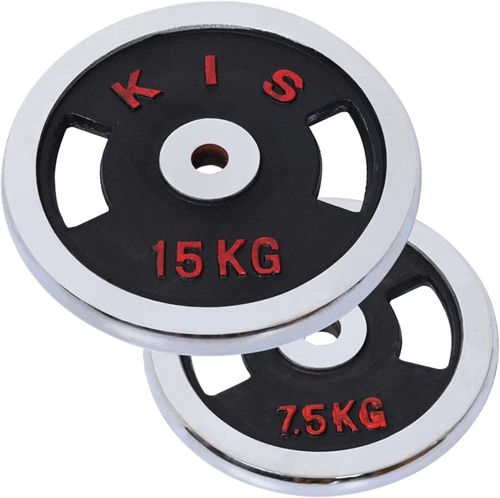 MQQ Fitness Standard Plate Weight Dumbbells，Aperture 3cm/1inch，Electroplated Coated Weights Plates Olympic Plates Grip Plate Barbell Dumbbell Plates Set