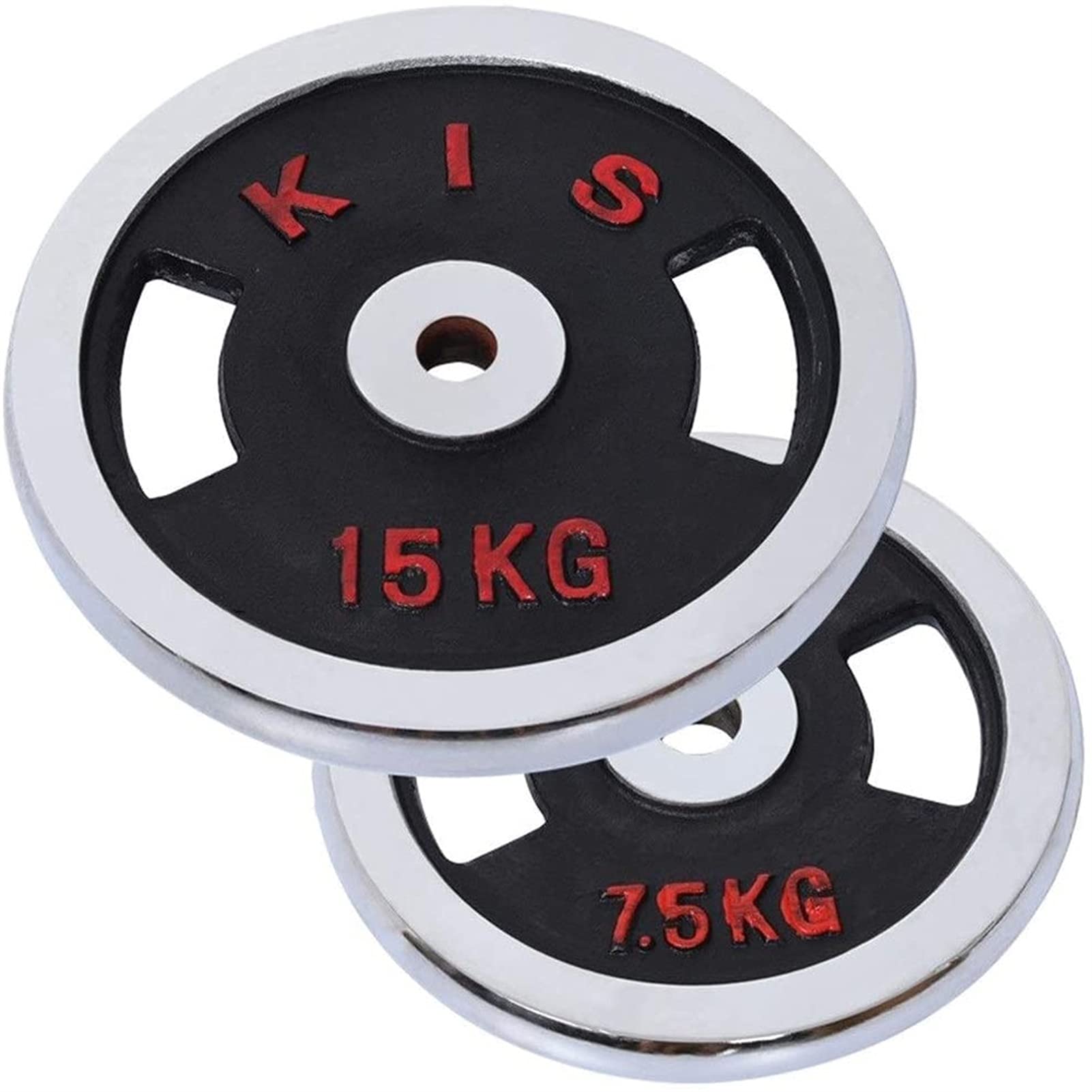 MQQ Fitness Standard Plate Weight Dumbbells，Aperture 3cm/1inch，Electroplated Coated Weights Plates Olympic Plates Grip Plate Barbell Dumbbell Plates Set