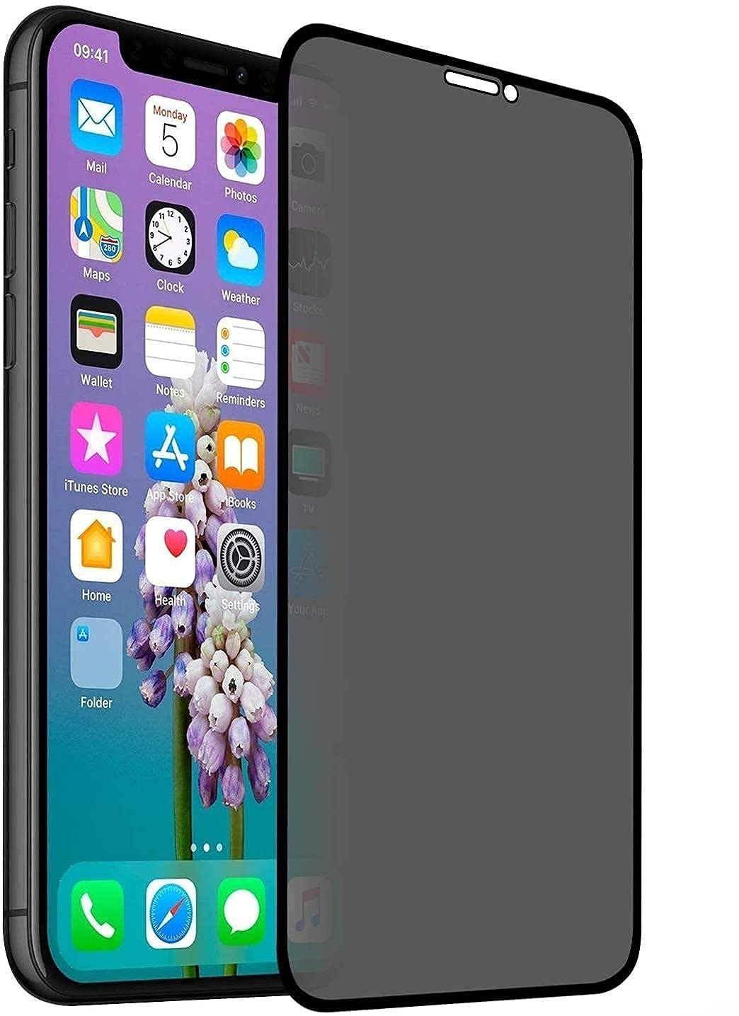 Mr.Shield [full coverage privacy tempered glass screen protector for iphone 11 pro max (6.5') | anti-fingerprint | bubble-free | anti-scratch | guard edge to edge - 2 Pack